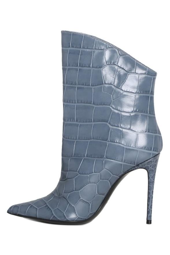 Elise Boots | Petrolio | Croc Style | Woman - Giuliano Galiano | Handcrafted Luxury Sneakers Made In Italy
