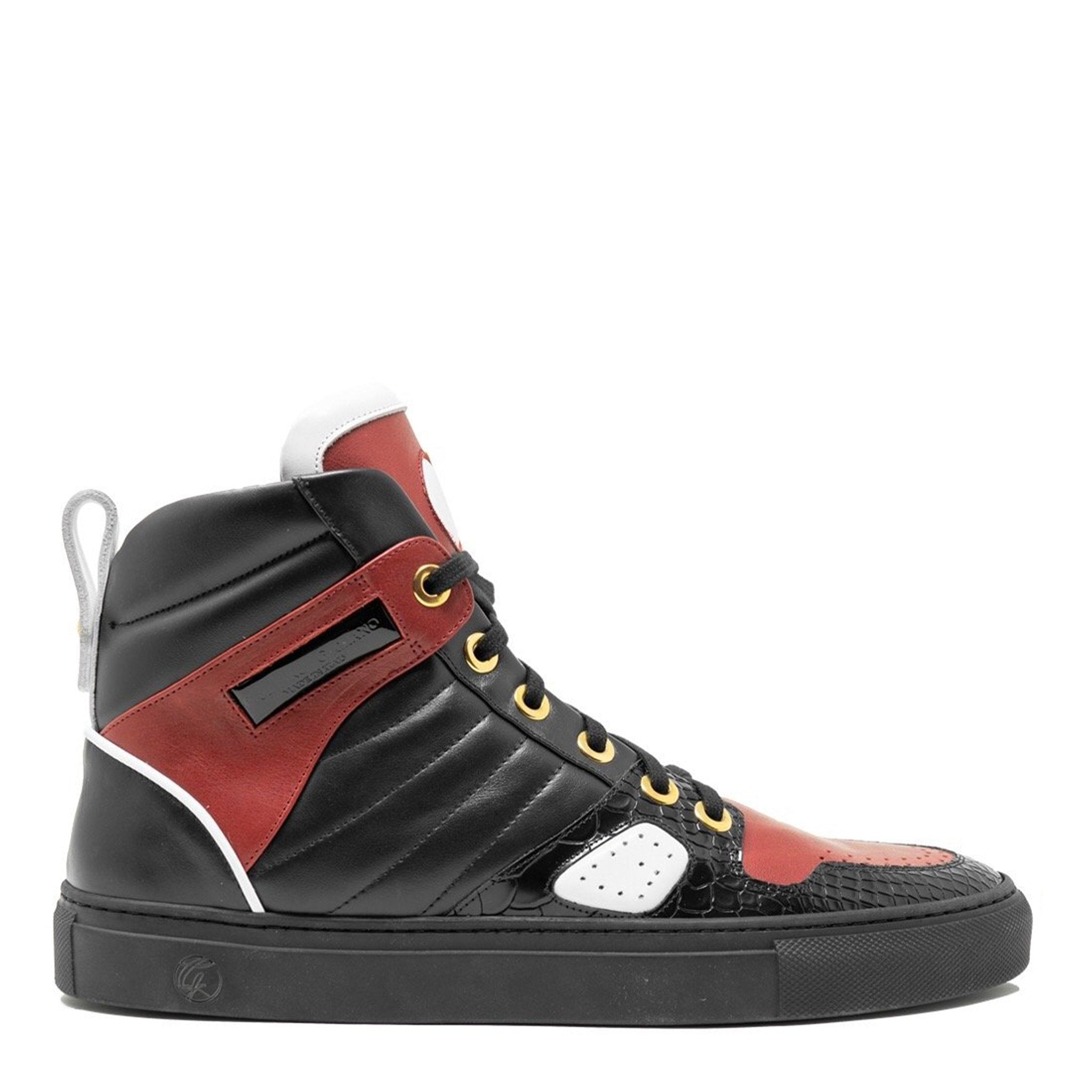FastLife High Black Red | Limited Edition - Giuliano Galiano | Handcrafted Luxury Sneakers Made In Italy