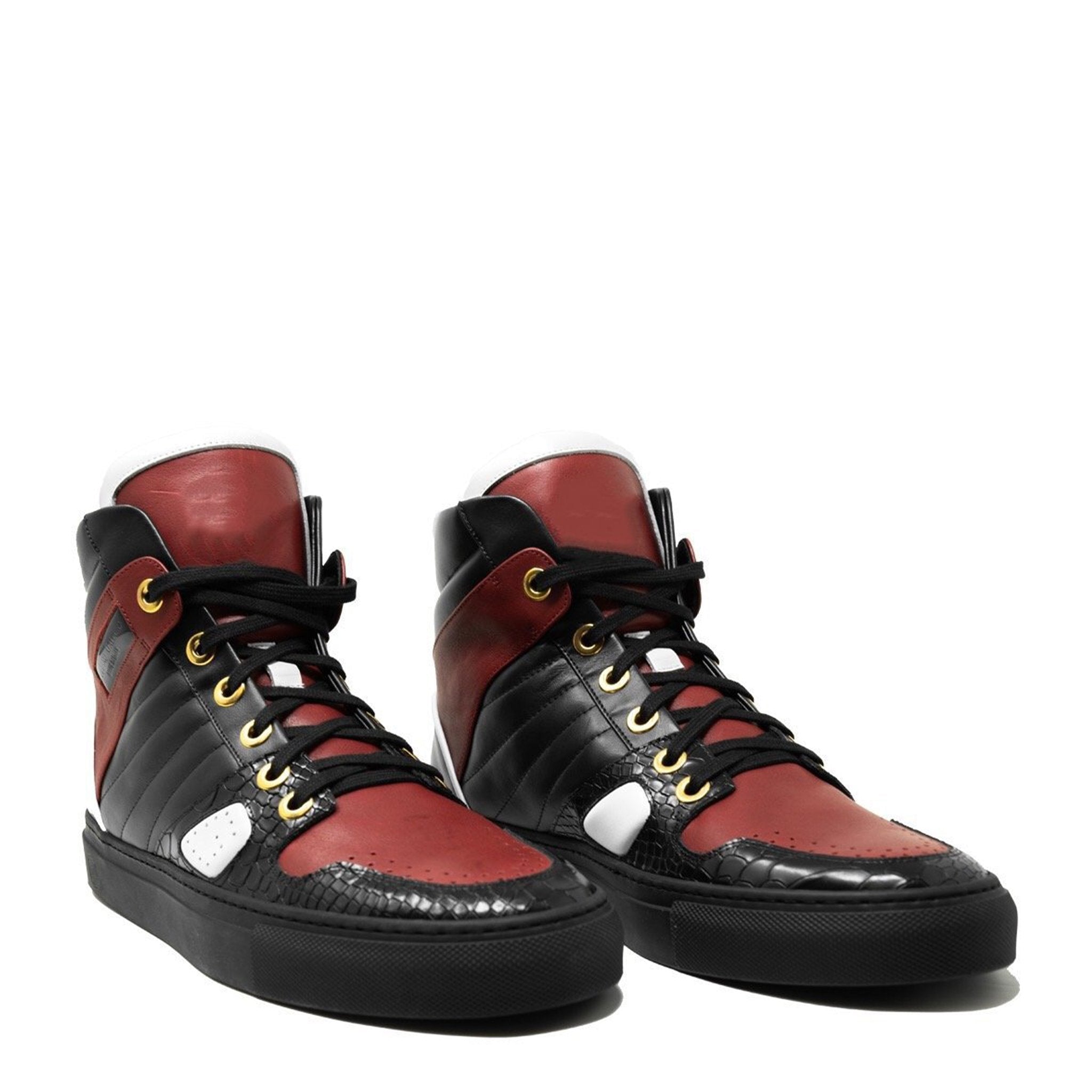 FastLife High Black Red | Limited Edition - Giuliano Galiano | Handcrafted Luxury Sneakers Made In Italy