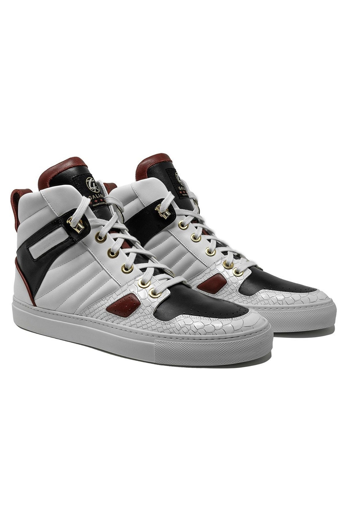 FastLife High White Black | Limited Edition - Giuliano Galiano | Handcrafted Luxury Sneakers Made In Italy