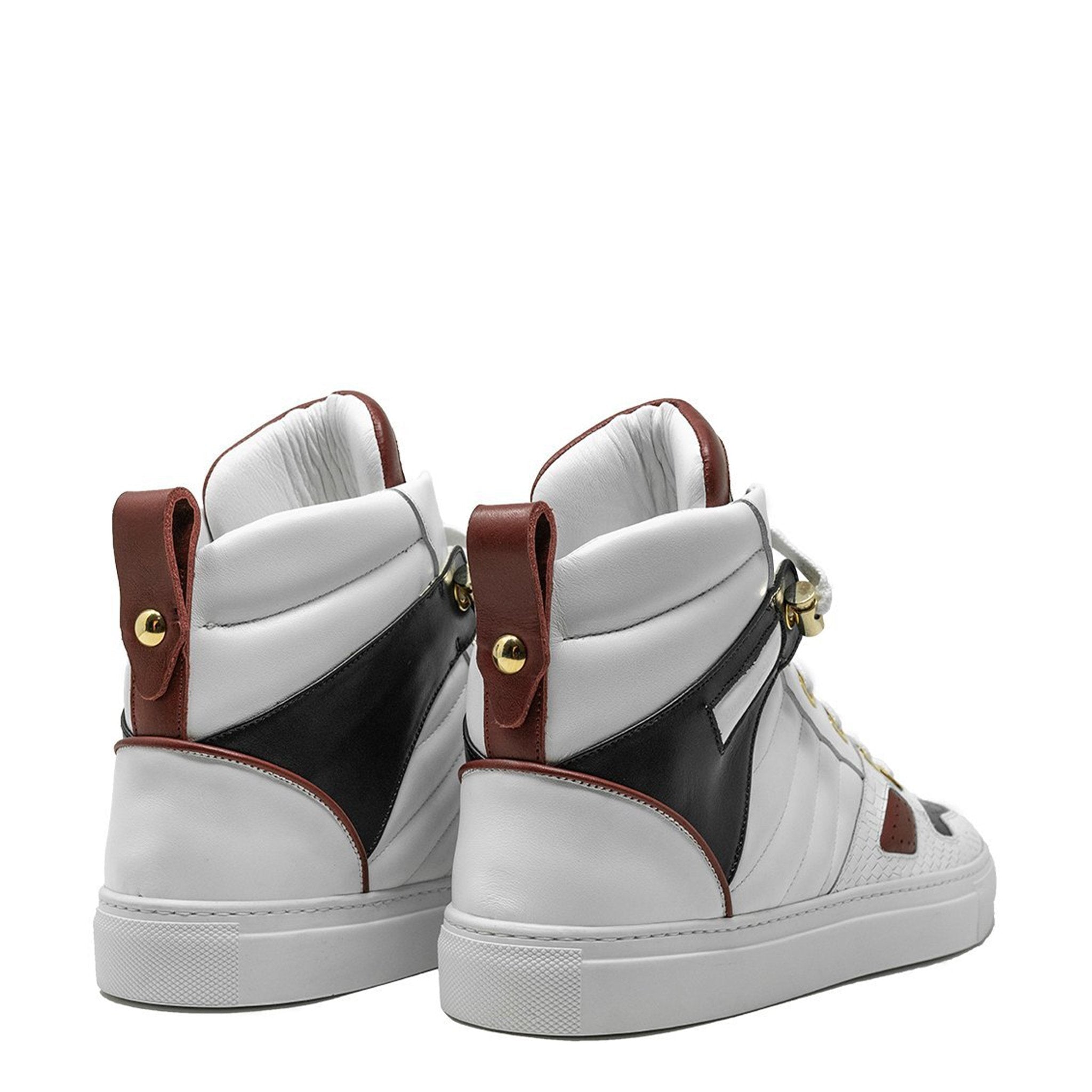 FastLife High White Black | Limited Edition - Giuliano Galiano | Handcrafted Luxury Sneakers Made In Italy