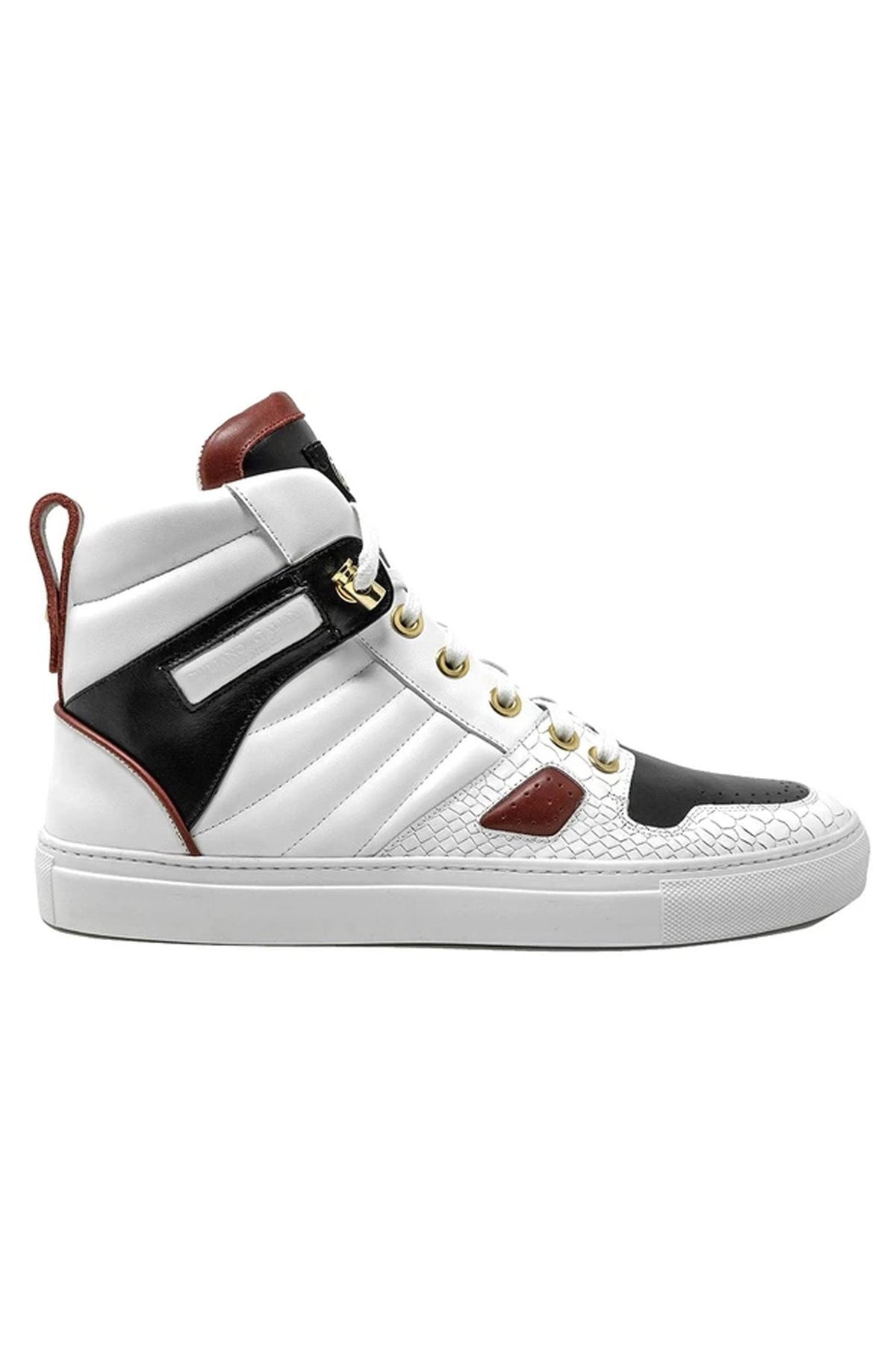 FastLife High White Black | Limited Edition - Giuliano Galiano | Handcrafted Luxury Sneakers Made In Italy