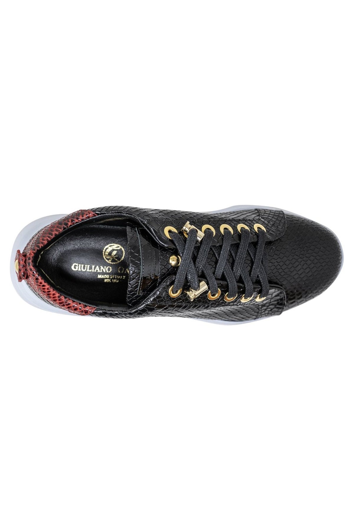 Fire Low Black | Red Python | Limited Edition - Giuliano Galiano | Handcrafted Luxury Sneakers Made In Italy