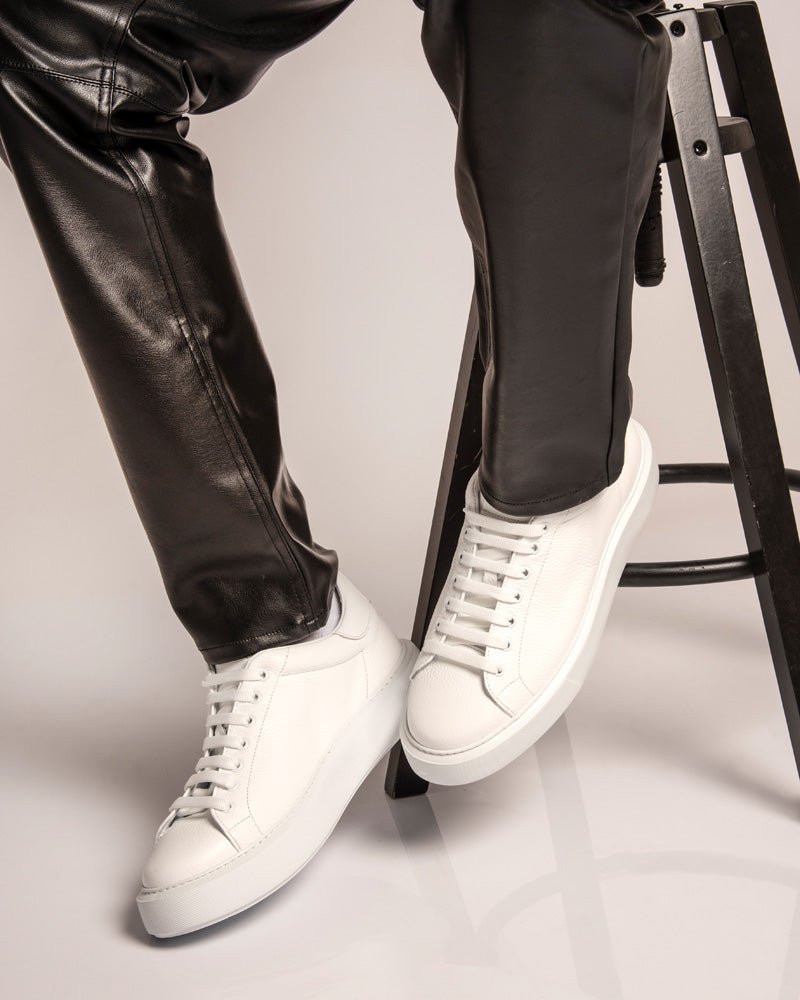 Fire | White Leather - Giuliano Galiano | Handcrafted Luxury Sneakers Made In Italy