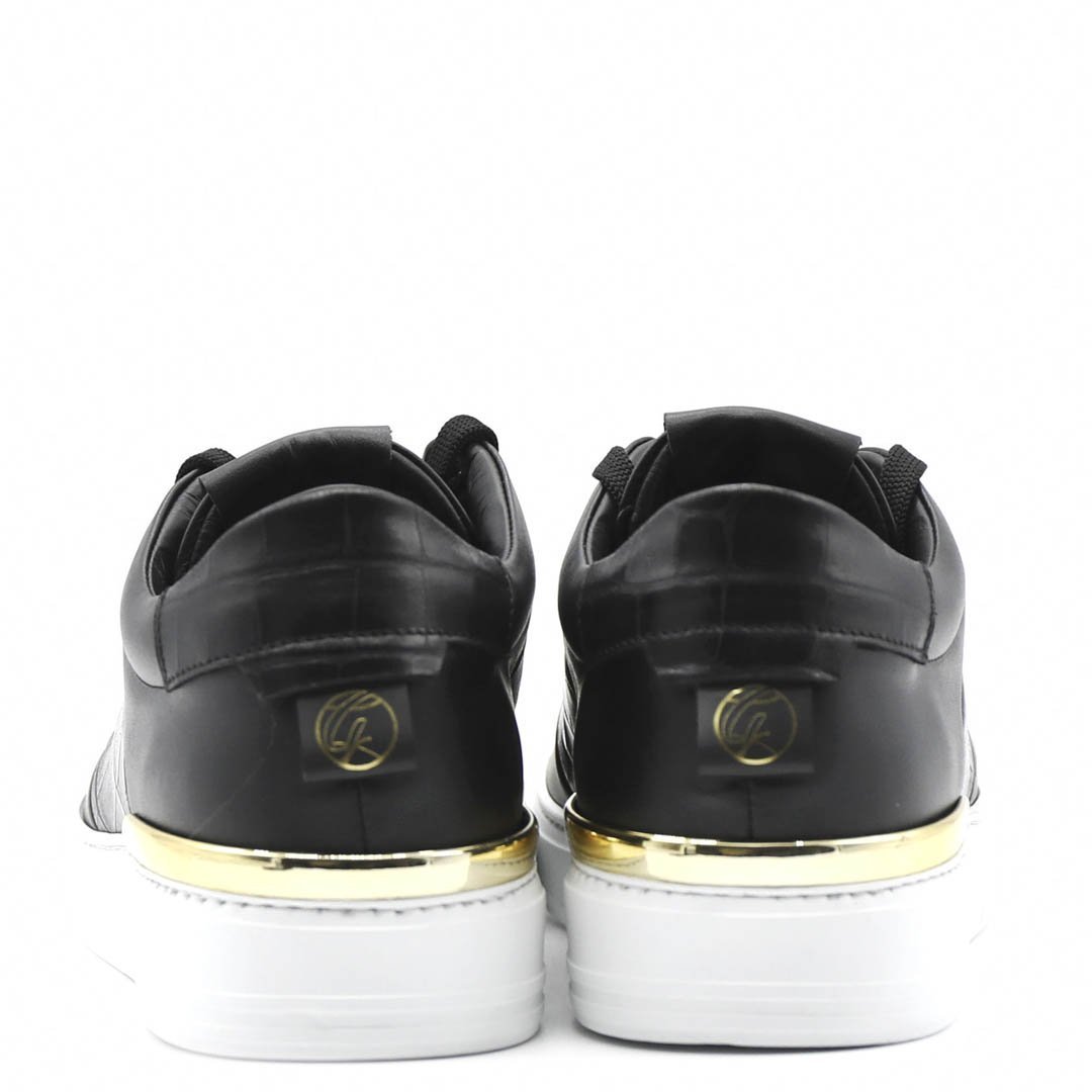 King1 Sneakers | Black | Croc Design | - Giuliano Galiano | Handcrafted Luxury Sneakers Made In Italy