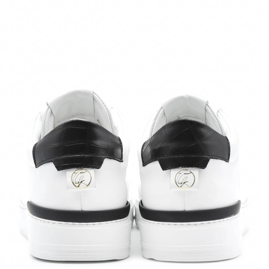 King1 Sneakers | White | Croc Style - Giuliano Galiano | Handcrafted Luxury Sneakers Made In Italy