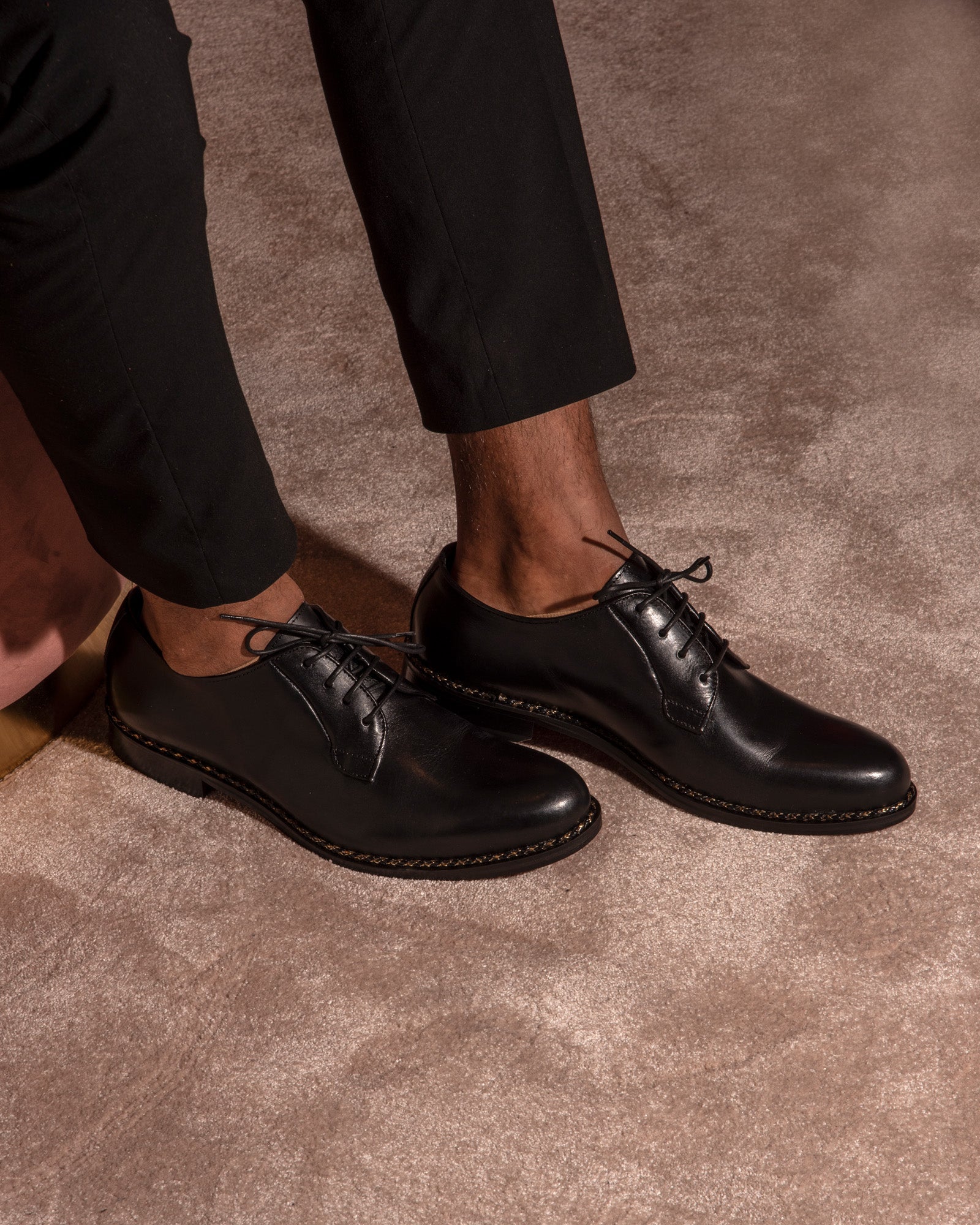 Lace up | Smooth Black Leather - Giuliano Galiano | Handcrafted Luxury Sneakers Made In Italy