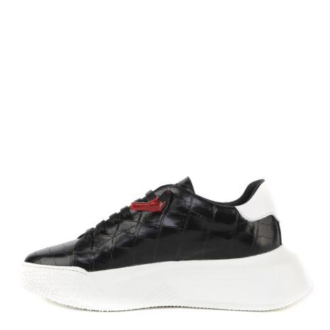 Nemesis Black | Black Croc Style | Woman - Giuliano Galiano | Handcrafted Luxury Sneakers Made In Italy