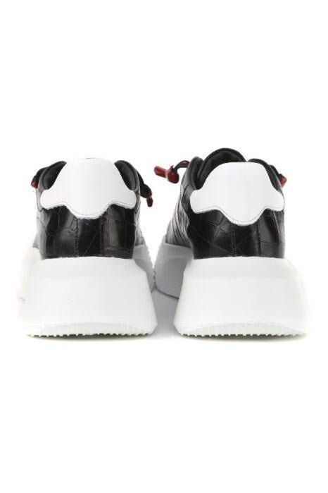 Nemesis Black | Black Croc Style | Woman - Giuliano Galiano | Handcrafted Luxury Sneakers Made In Italy