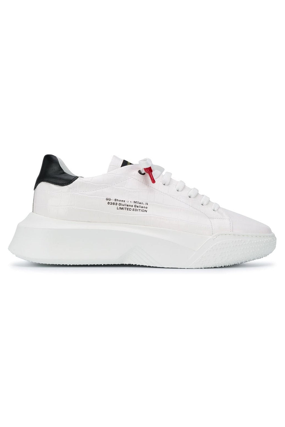 Nemesis White | Croc Style | Black | Woman - Giuliano Galiano | Handcrafted Luxury Sneakers Made In Italy