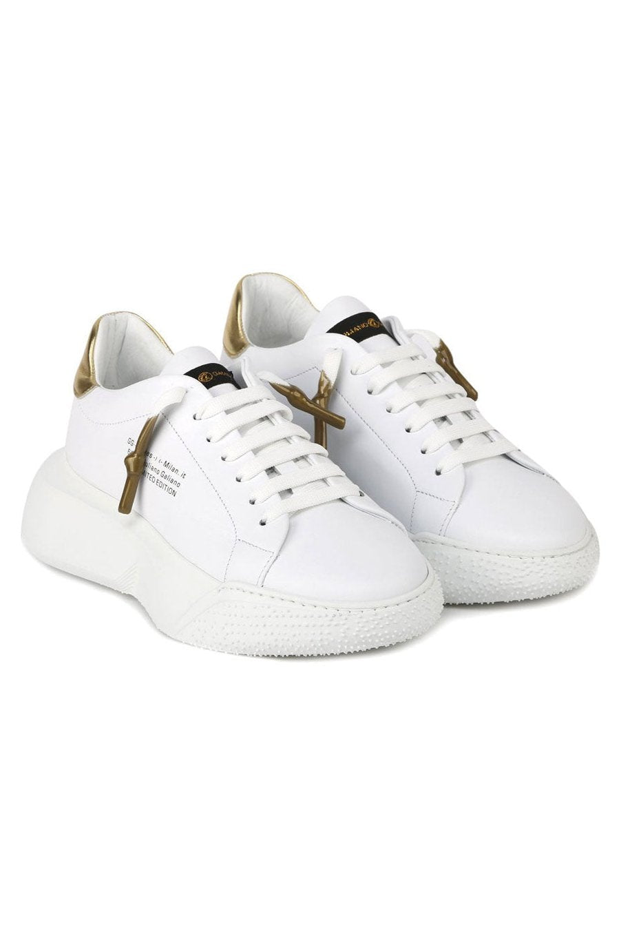 Nemesis White | Gold | Nappa - Giuliano Galiano | Handcrafted Luxury Sneakers Made In Italy