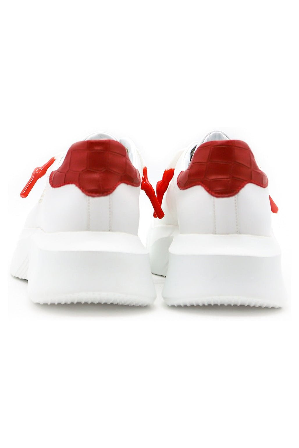 Nemesis White | Red Leather | Woman - Giuliano Galiano | Handcrafted Luxury Sneakers Made In Italy