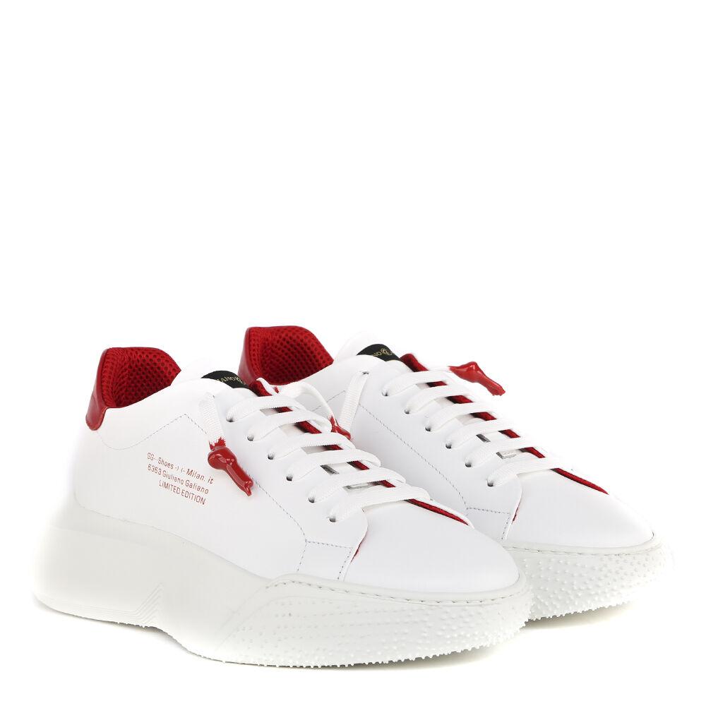 Nemesis White | Red | Limited for Ozuna - Giuliano Galiano | Handcrafted Luxury Sneakers Made In Italy