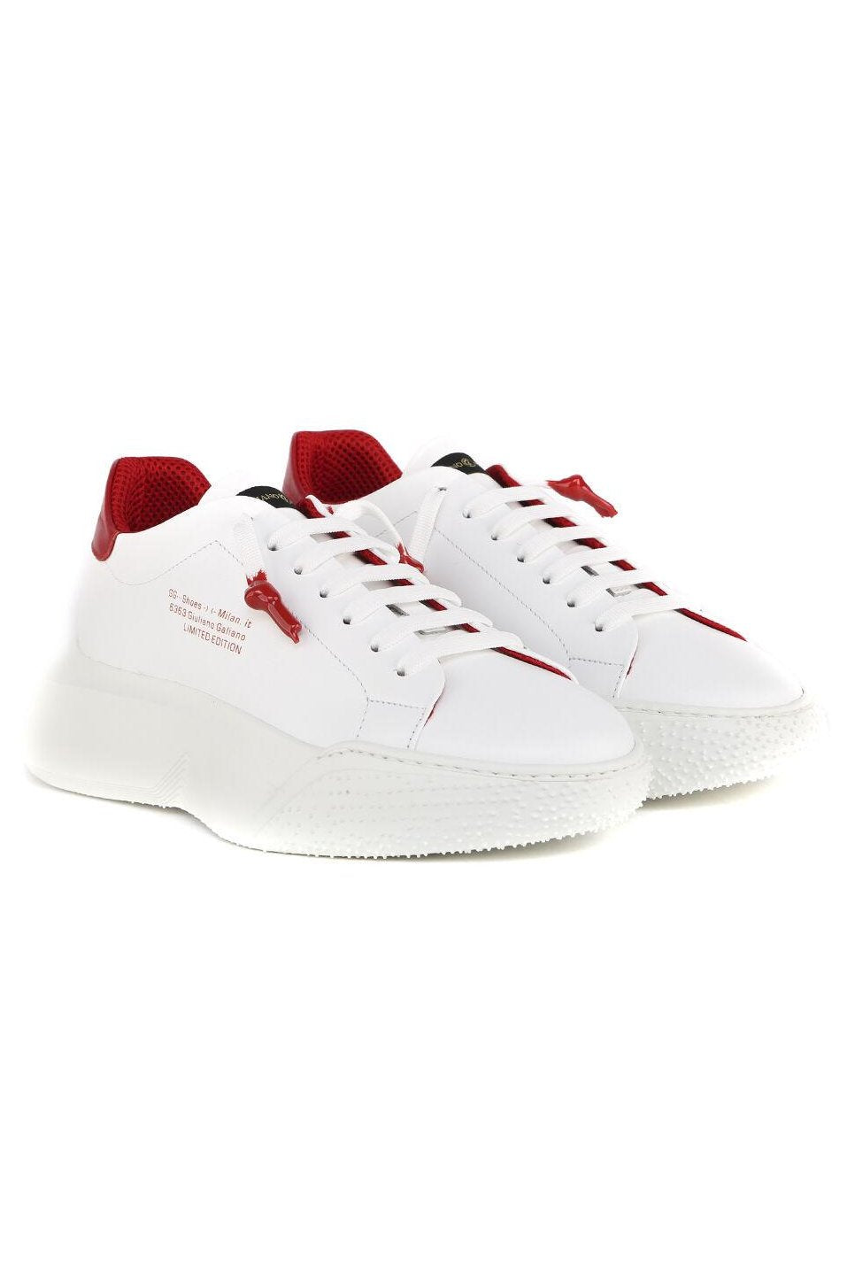 Nemesis White | Red | Limited for Ozuna - Giuliano Galiano | Handcrafted Luxury Sneakers Made In Italy