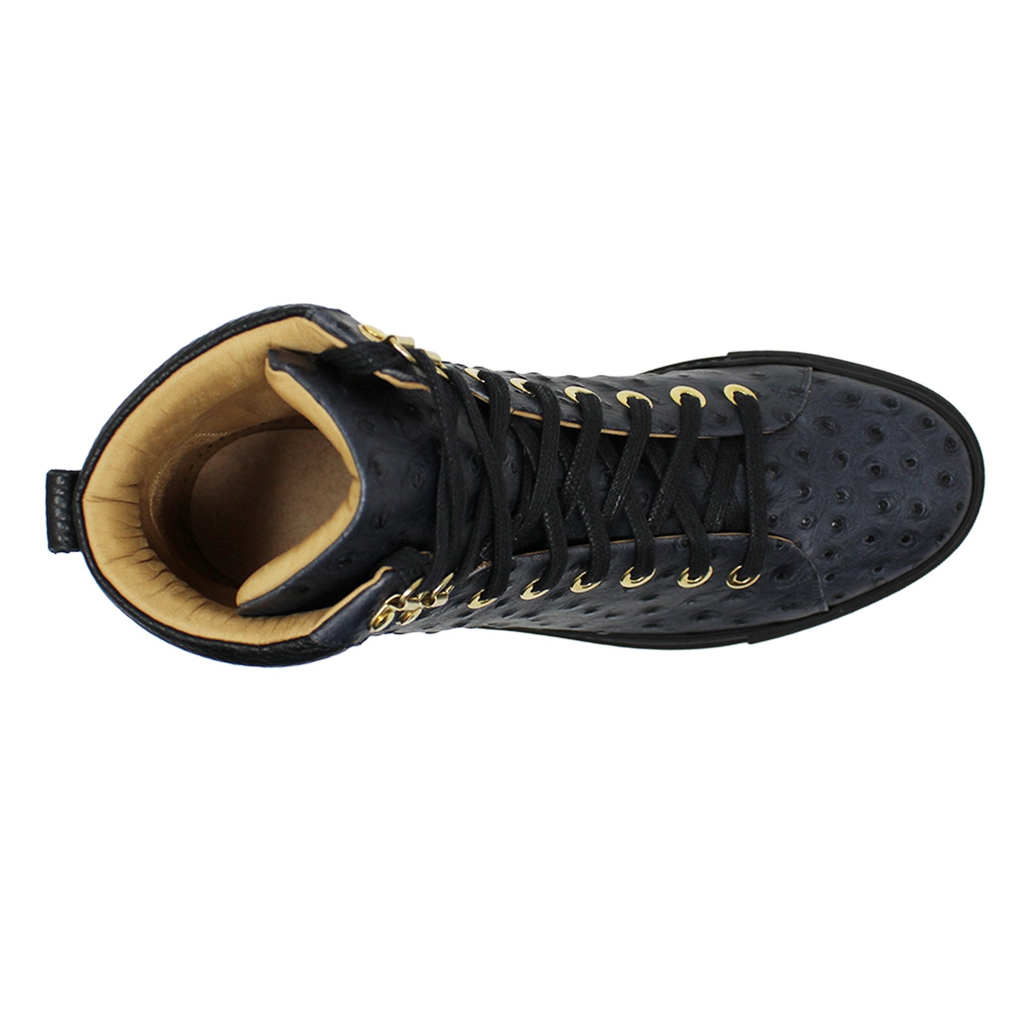 No Limits Black | Black | Ostrich | Limited Edition - Giuliano Galiano | Handcrafted Luxury Sneakers Made In Italy