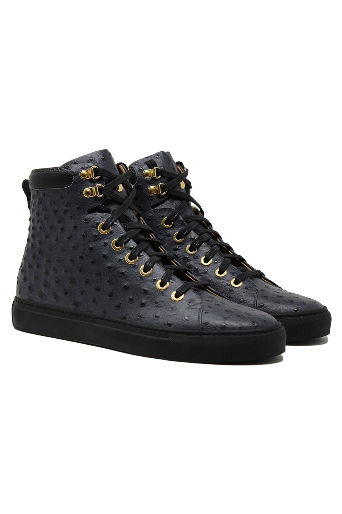 No Limits Black | Black | Ostrich | Limited Edition - Giuliano Galiano | Handcrafted Luxury Sneakers Made In Italy