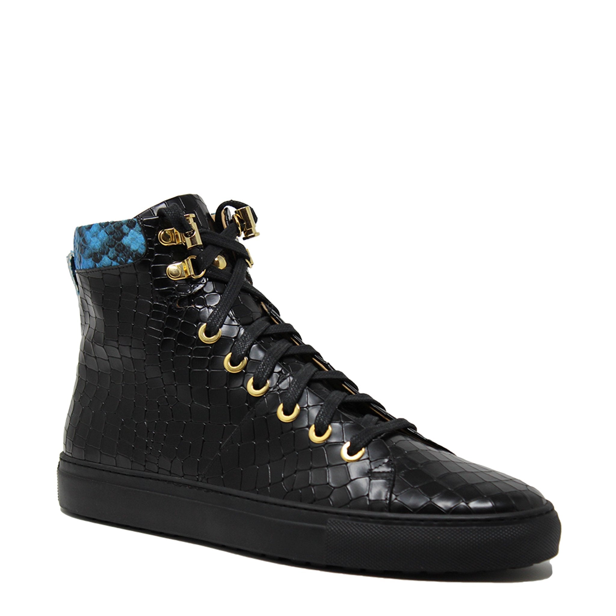 No Limits Black | Blue | Croc | Limited Edition - Giuliano Galiano | Handcrafted Luxury Sneakers Made In Italy