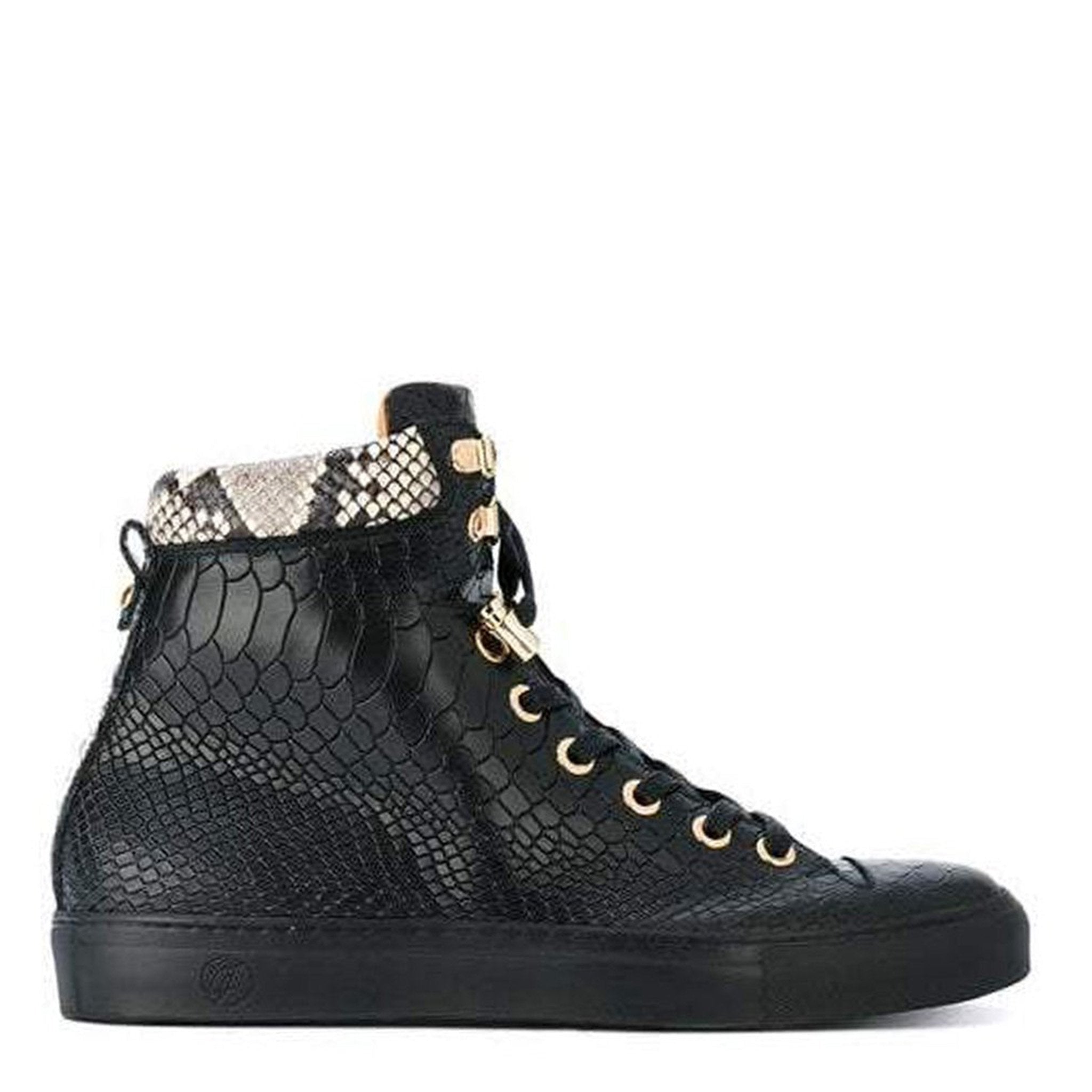 No Limits High Black | Grey | Python | Limited Edition - Giuliano Galiano | Handcrafted Luxury Sneakers Made In Italy