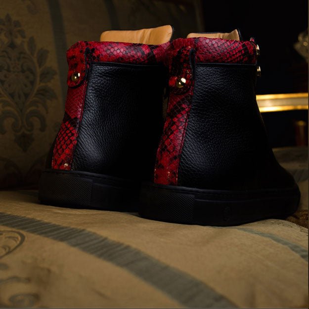 No Limits High Black | Red | Leather | Limited Edition - Giuliano Galiano | Handcrafted Luxury Sneakers Made In Italy