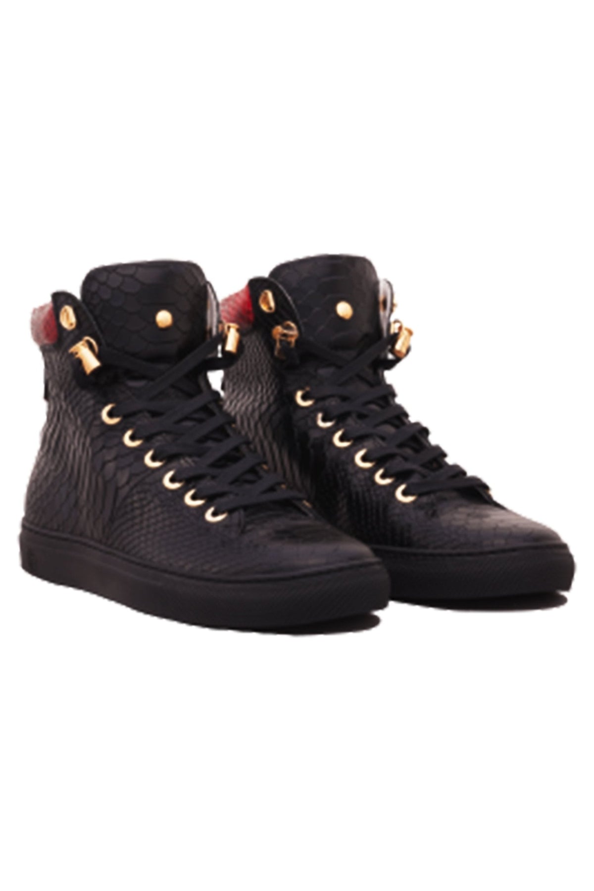 No Limits High Black | Red Python | Limited Edition - Giuliano Galiano | Handcrafted Luxury Sneakers Made In Italy