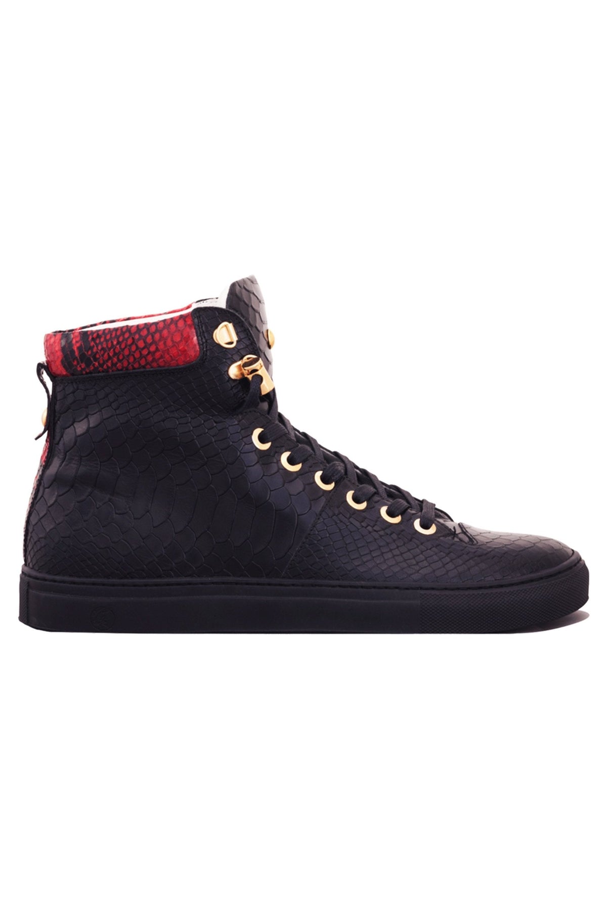 No Limits High Black | Red Python | Limited Edition - Giuliano Galiano | Handcrafted Luxury Sneakers Made In Italy