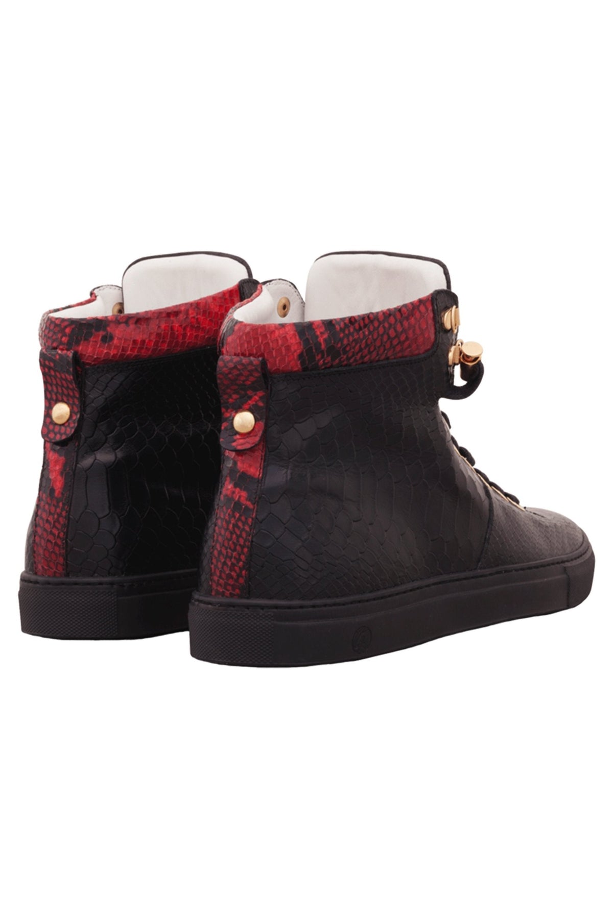 No Limits High Black | Red Python | Limited Edition - Giuliano Galiano | Handcrafted Luxury Sneakers Made In Italy