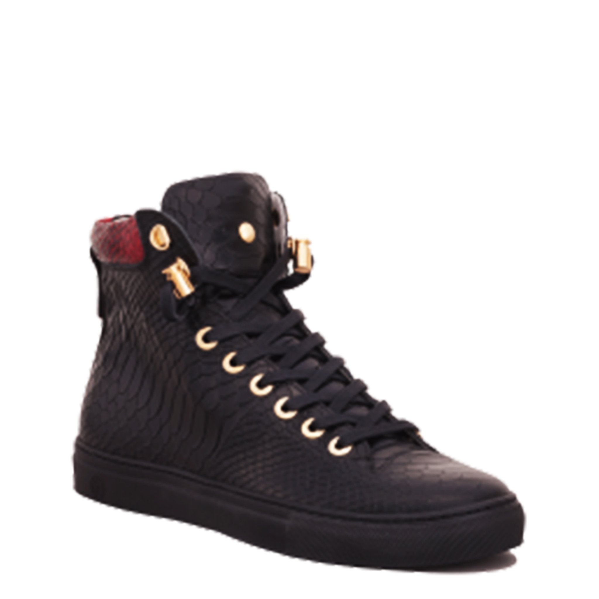 No Limits High Black | Red Python | Limited Edition - Giuliano Galiano | Handcrafted Luxury Sneakers Made In Italy