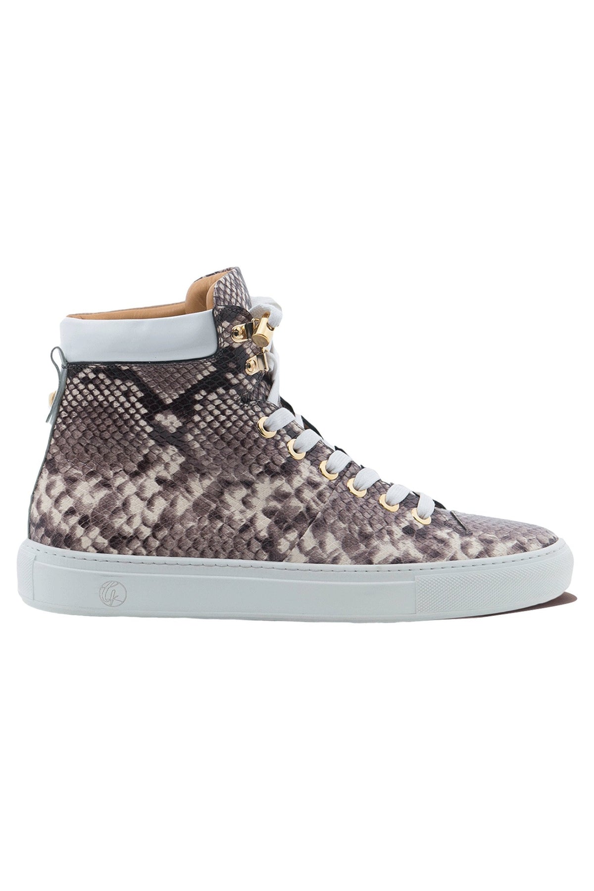 No Limits High Grey | White | Python Style | Limited Edition - Giuliano Galiano | Handcrafted Luxury Sneakers Made In Italy