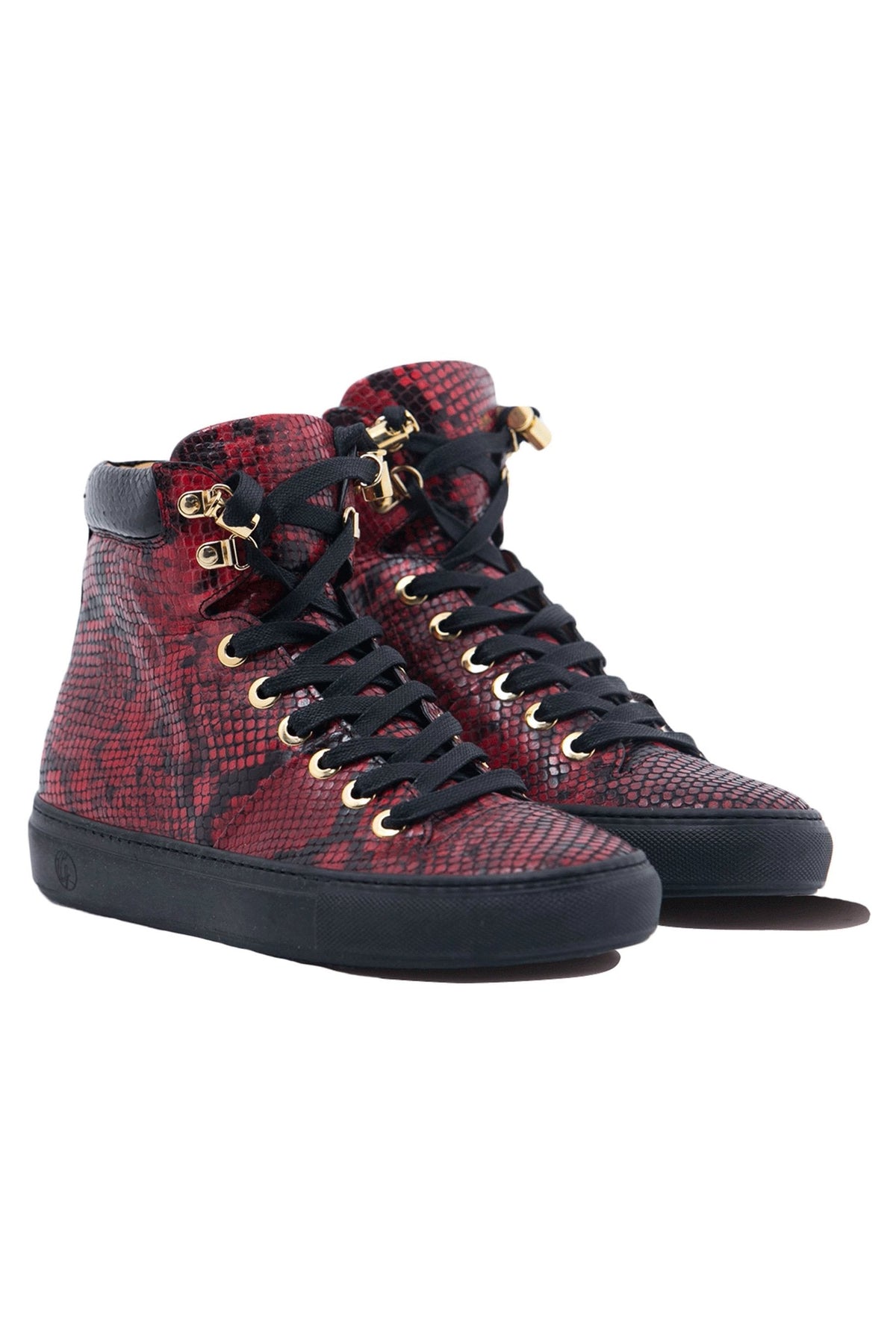 No Limits High Red | Black | Python | Limited Edition - Giuliano Galiano | Handcrafted Luxury Sneakers Made In Italy