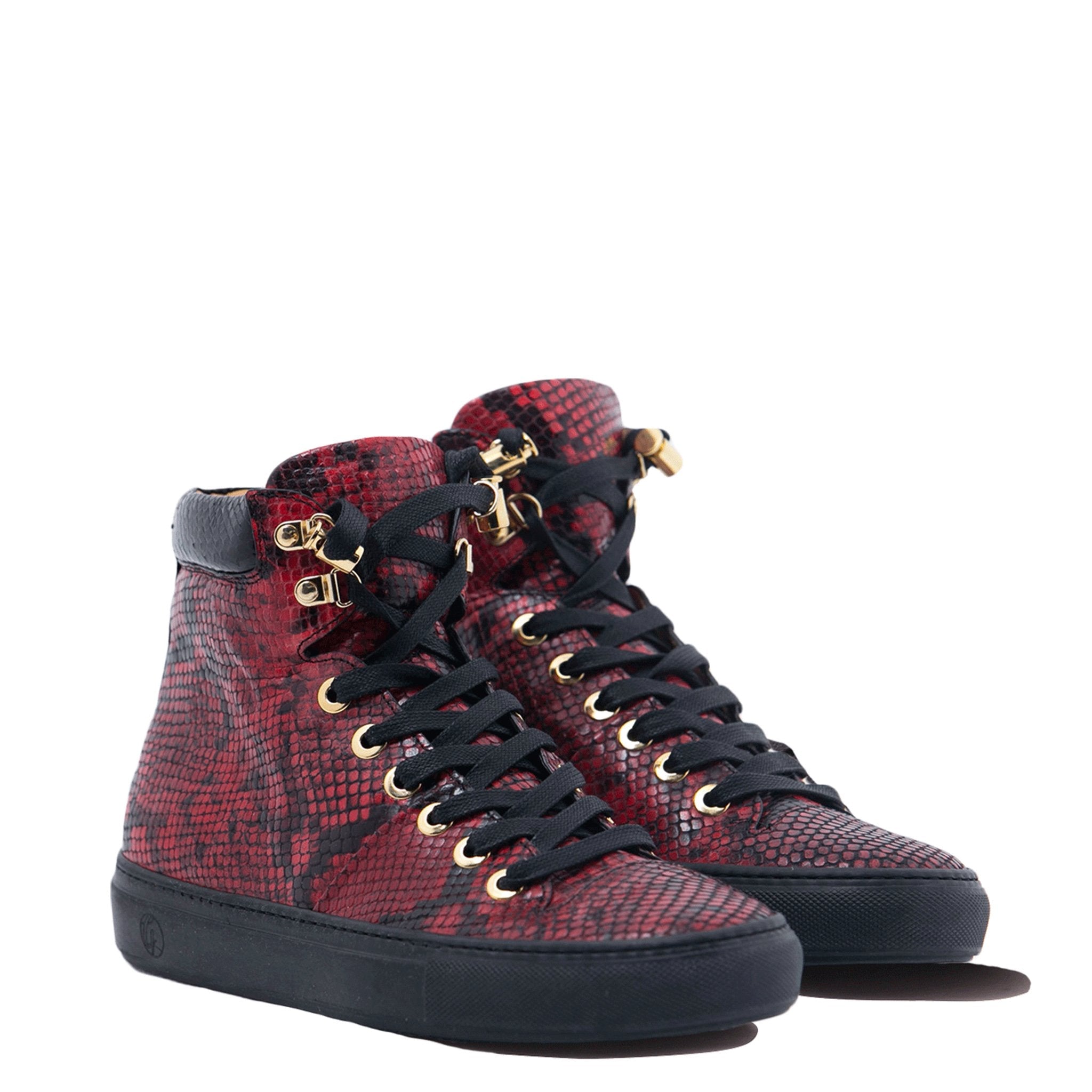 No Limits High Red | Black | Python | Limited Edition - Giuliano Galiano | Handcrafted Luxury Sneakers Made In Italy