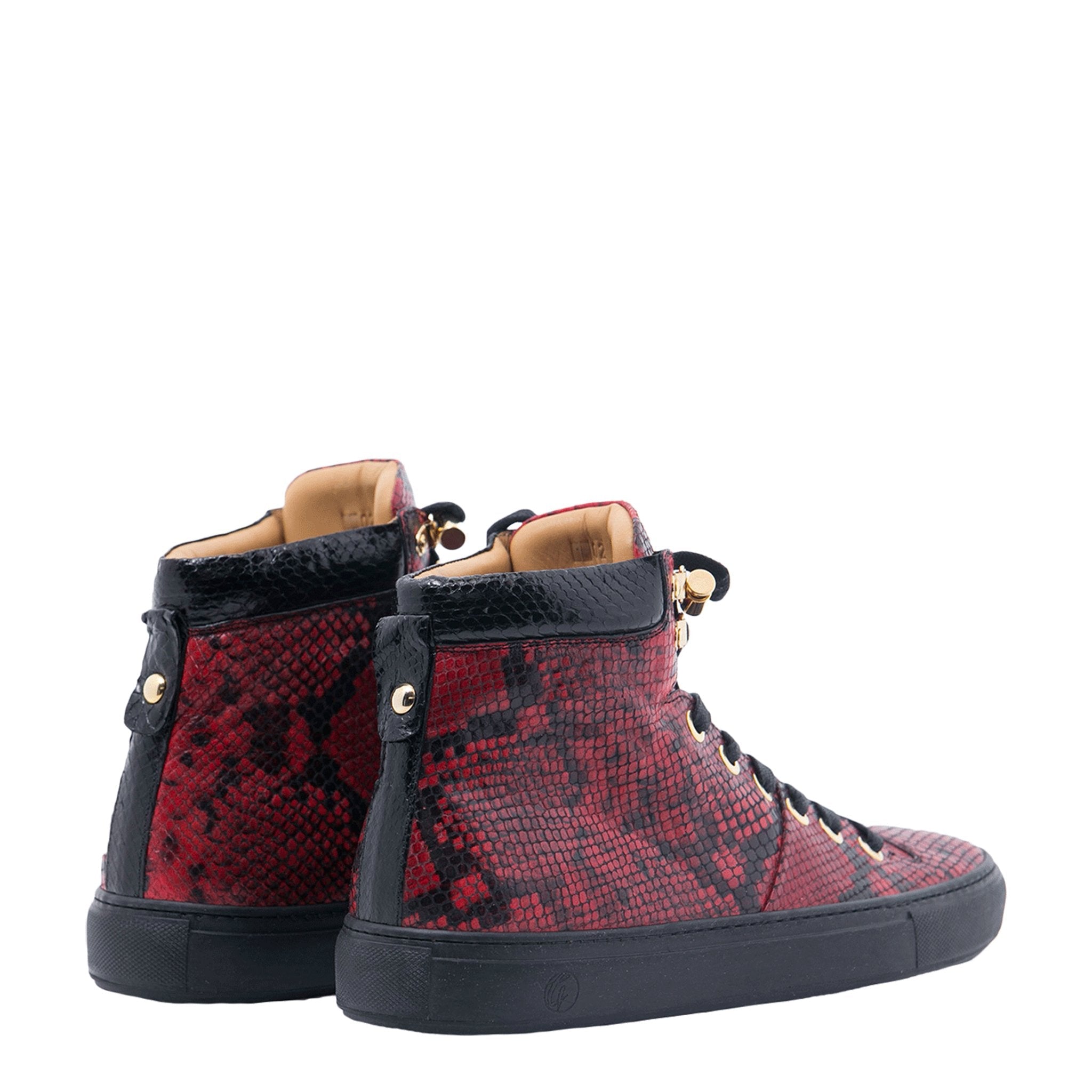 No Limits High Red | Black | Python | Limited Edition - Giuliano Galiano | Handcrafted Luxury Sneakers Made In Italy