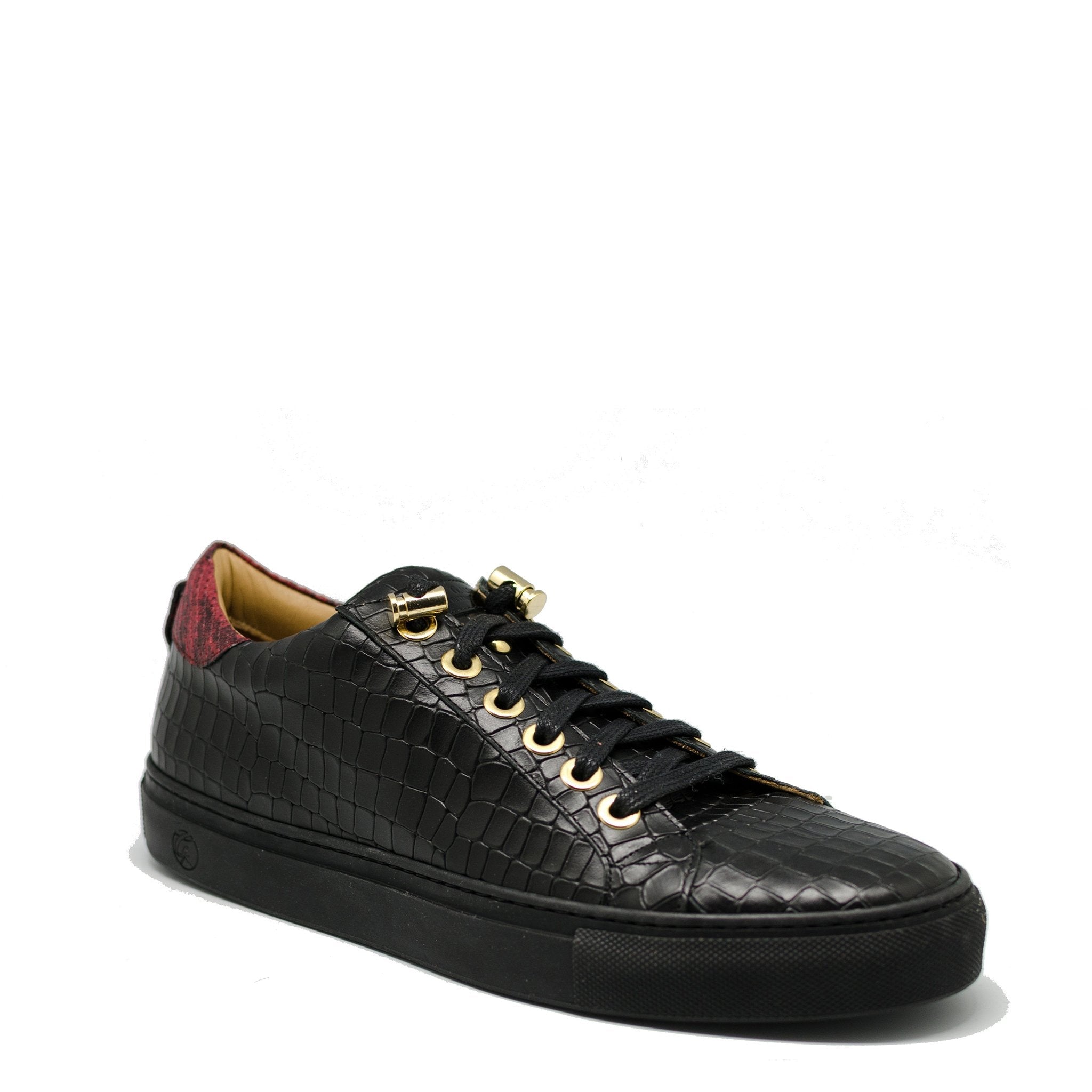 No Limits Low Black | Red | Croc | Limited Edition - Giuliano Galiano | Handcrafted Luxury Sneakers Made In Italy