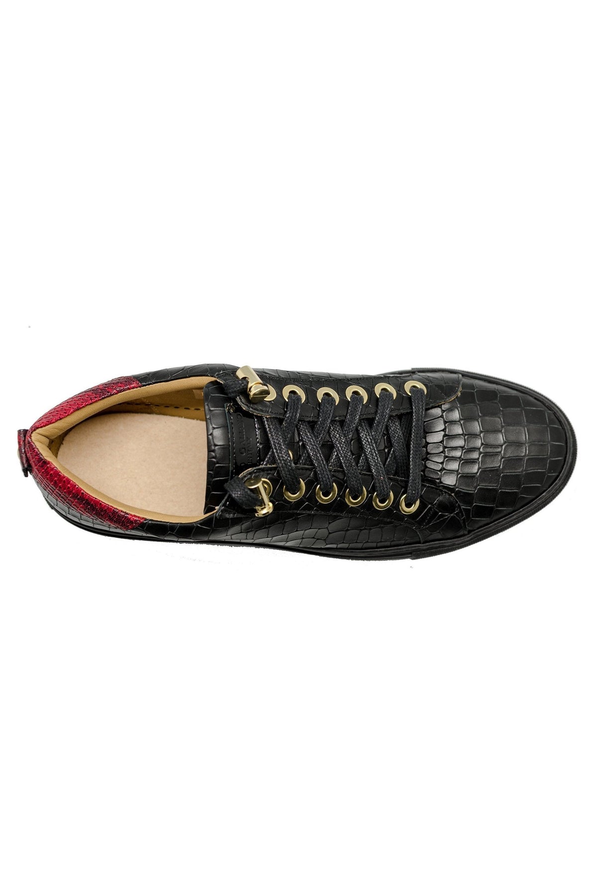 No Limits Low Black | Red | Croc | Limited Edition - Giuliano Galiano | Handcrafted Luxury Sneakers Made In Italy