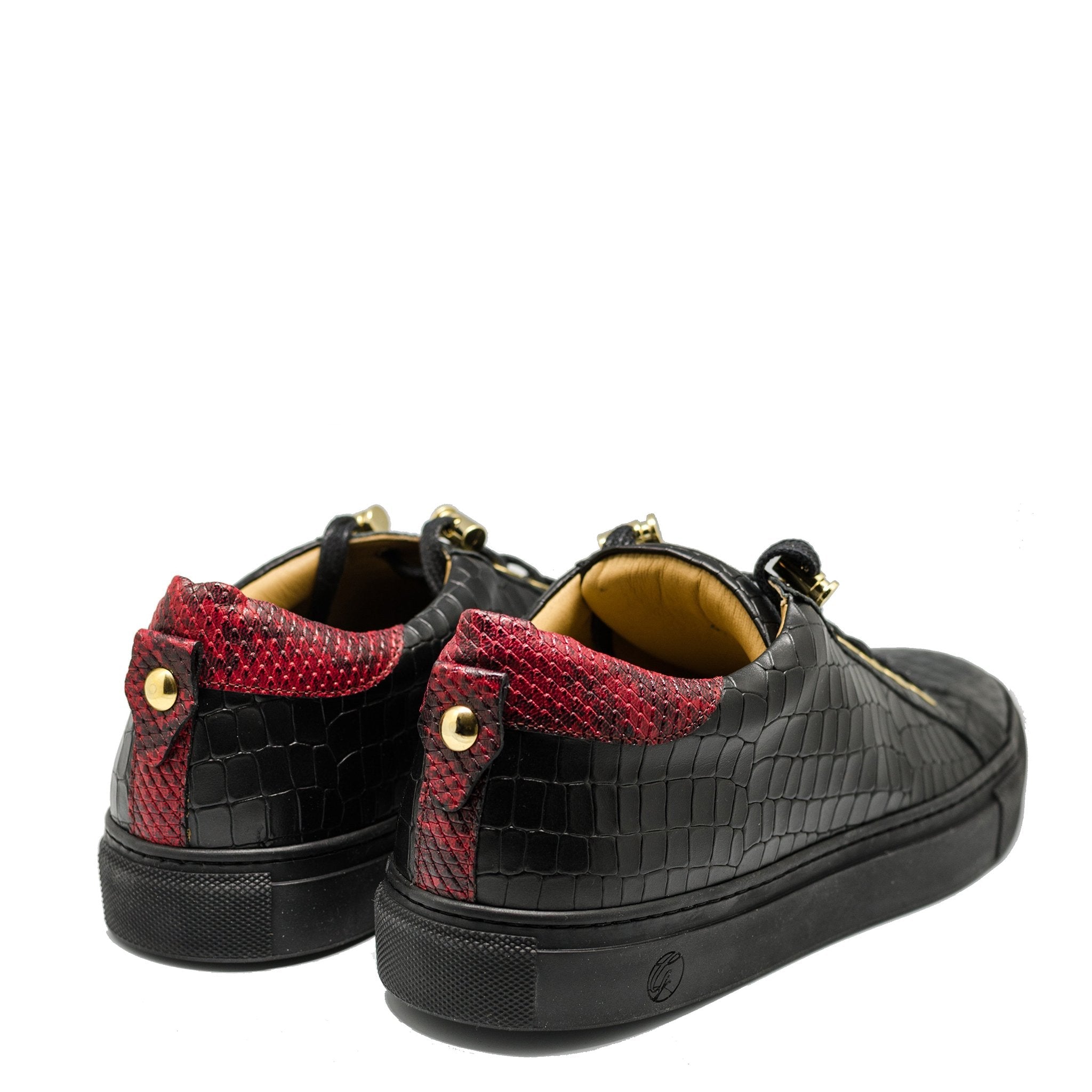 No Limits Low Black | Red | Croc | Limited Edition - Giuliano Galiano | Handcrafted Luxury Sneakers Made In Italy
