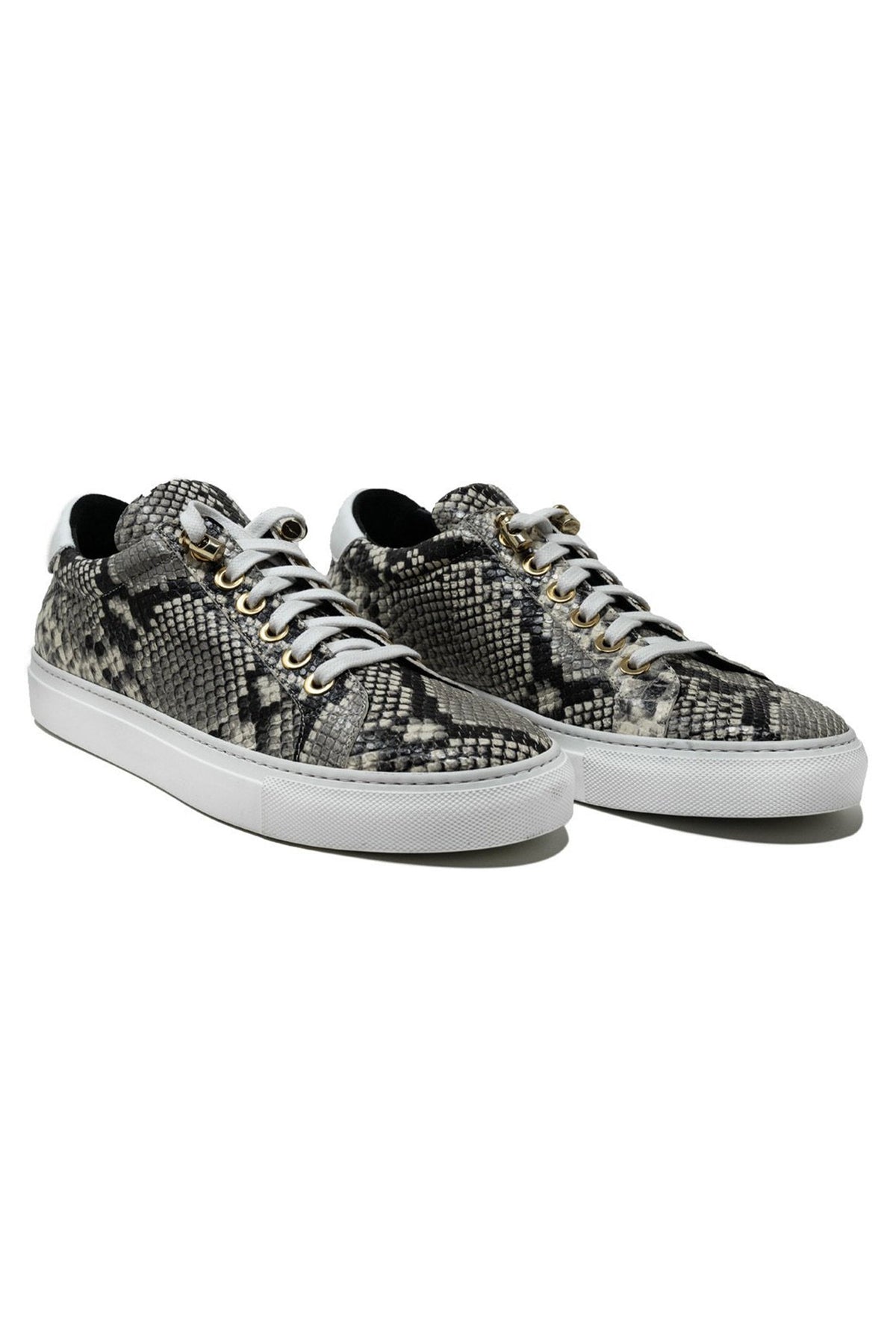 No Limits Low Grey | White | Python X Anuel | Limited Edition - Giuliano Galiano | Handcrafted Luxury Sneakers Made In Italy