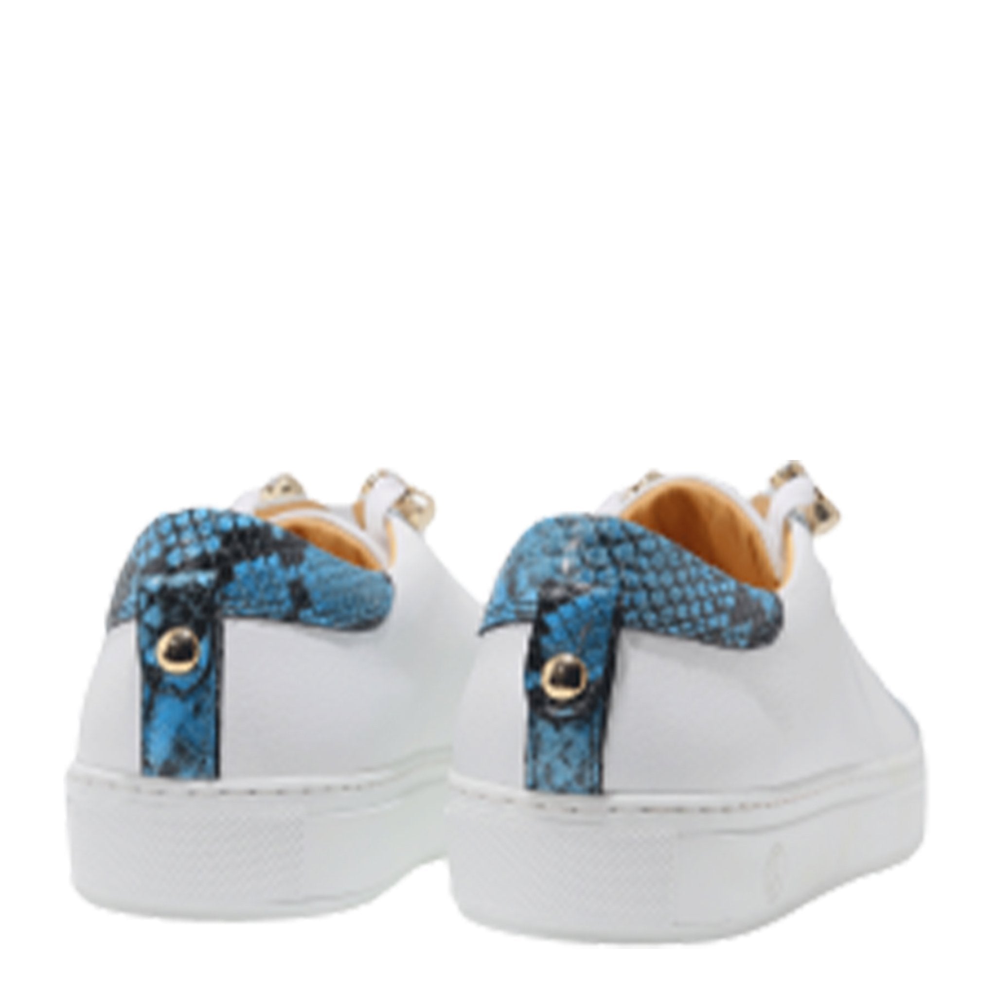 No Limits low | White | Blue | Leather | Limited Edition - Giuliano Galiano | Handcrafted Luxury Sneakers Made In Italy