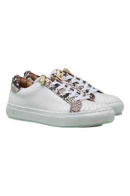 No Limits Low | White | White | Python | Limited Edition - Giuliano Galiano | Handcrafted Luxury Sneakers Made In Italy
