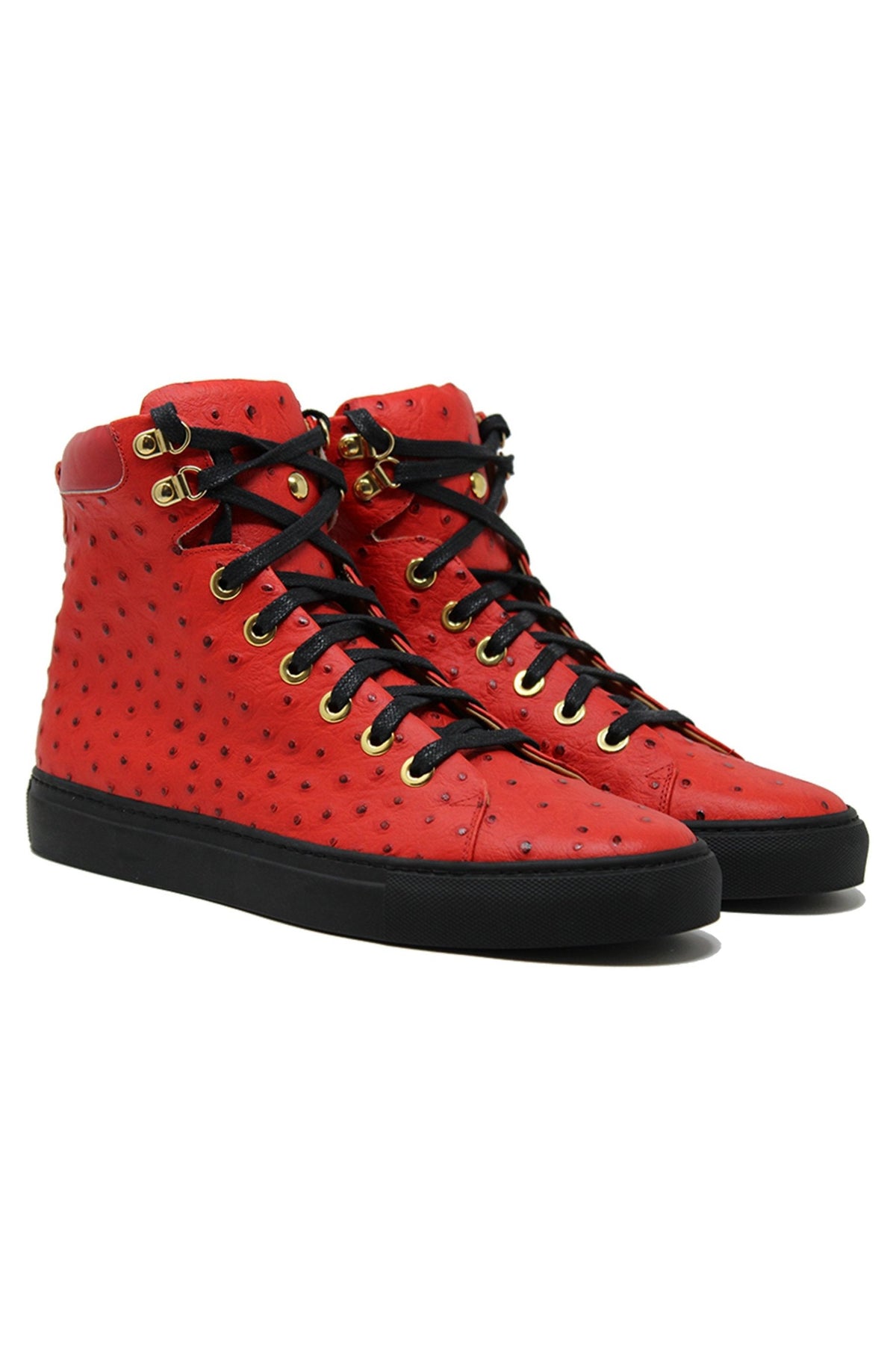 No Limits Red | Red | Ostrich | Limited Edition - Giuliano Galiano | Handcrafted Luxury Sneakers Made In Italy
