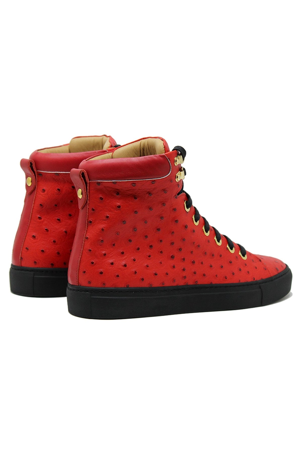 No Limits Red | Red | Ostrich | Limited Edition - Giuliano Galiano | Handcrafted Luxury Sneakers Made In Italy