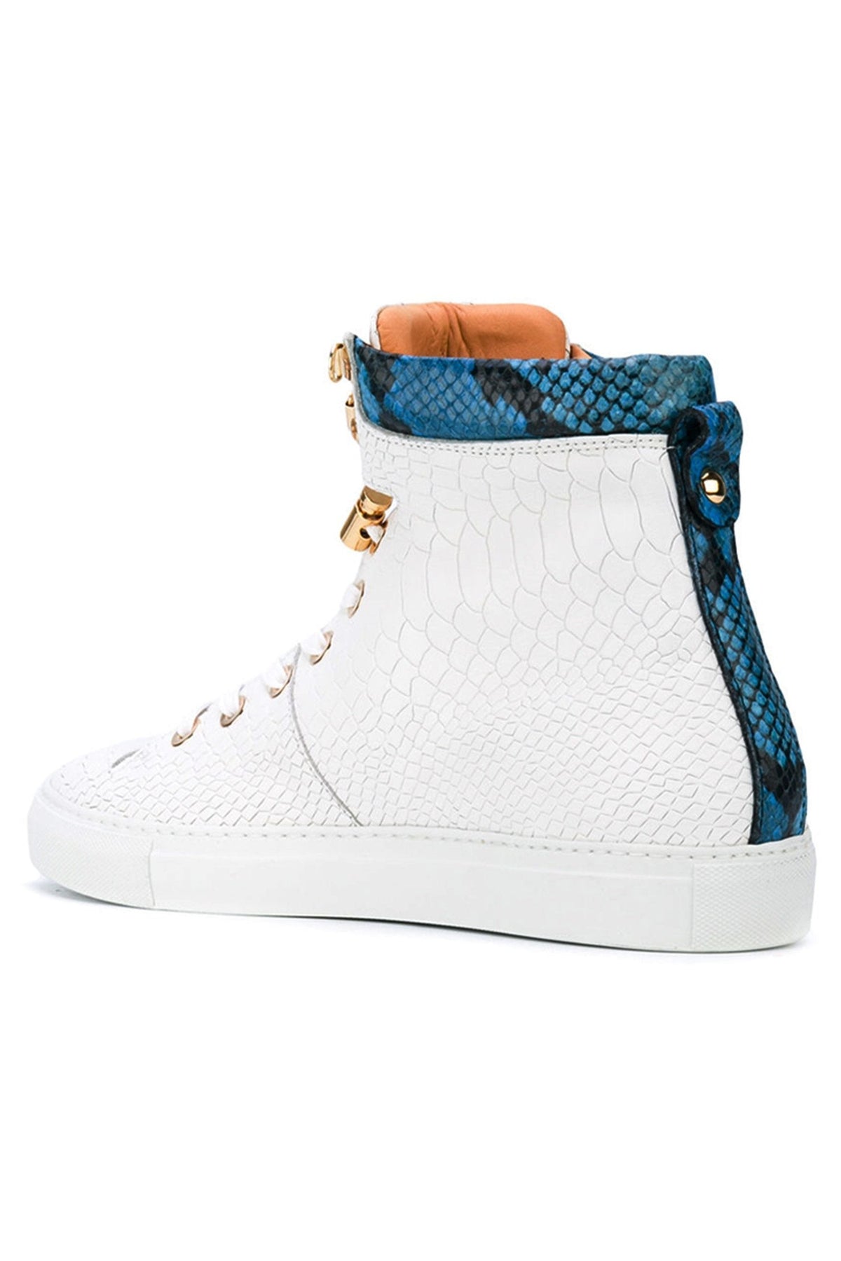 No Limits White | Blue | Python | Limited Edition - Giuliano Galiano | Handcrafted Luxury Sneakers Made In Italy