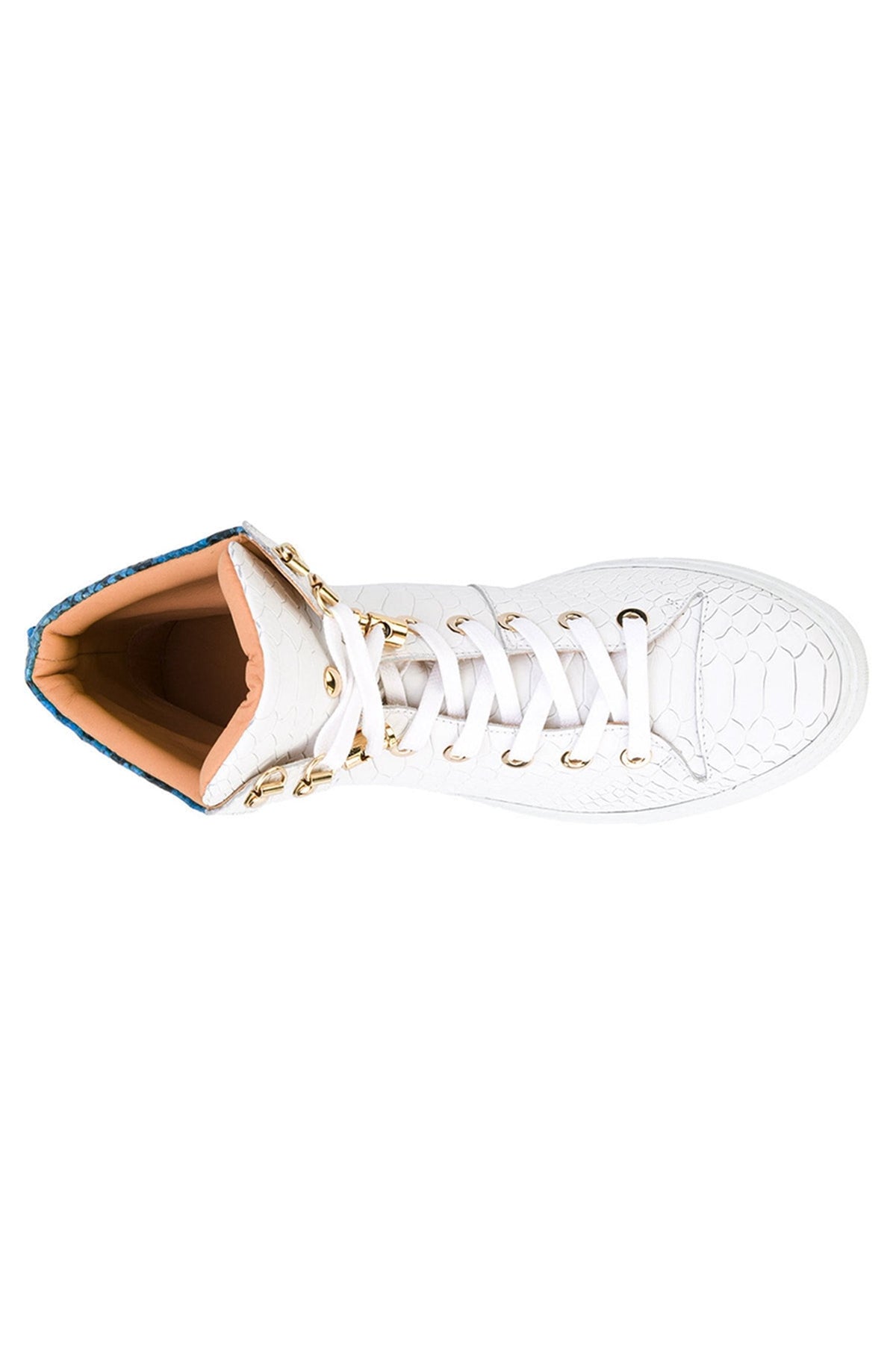 No Limits White | Blue | Python | Limited Edition - Giuliano Galiano | Handcrafted Luxury Sneakers Made In Italy