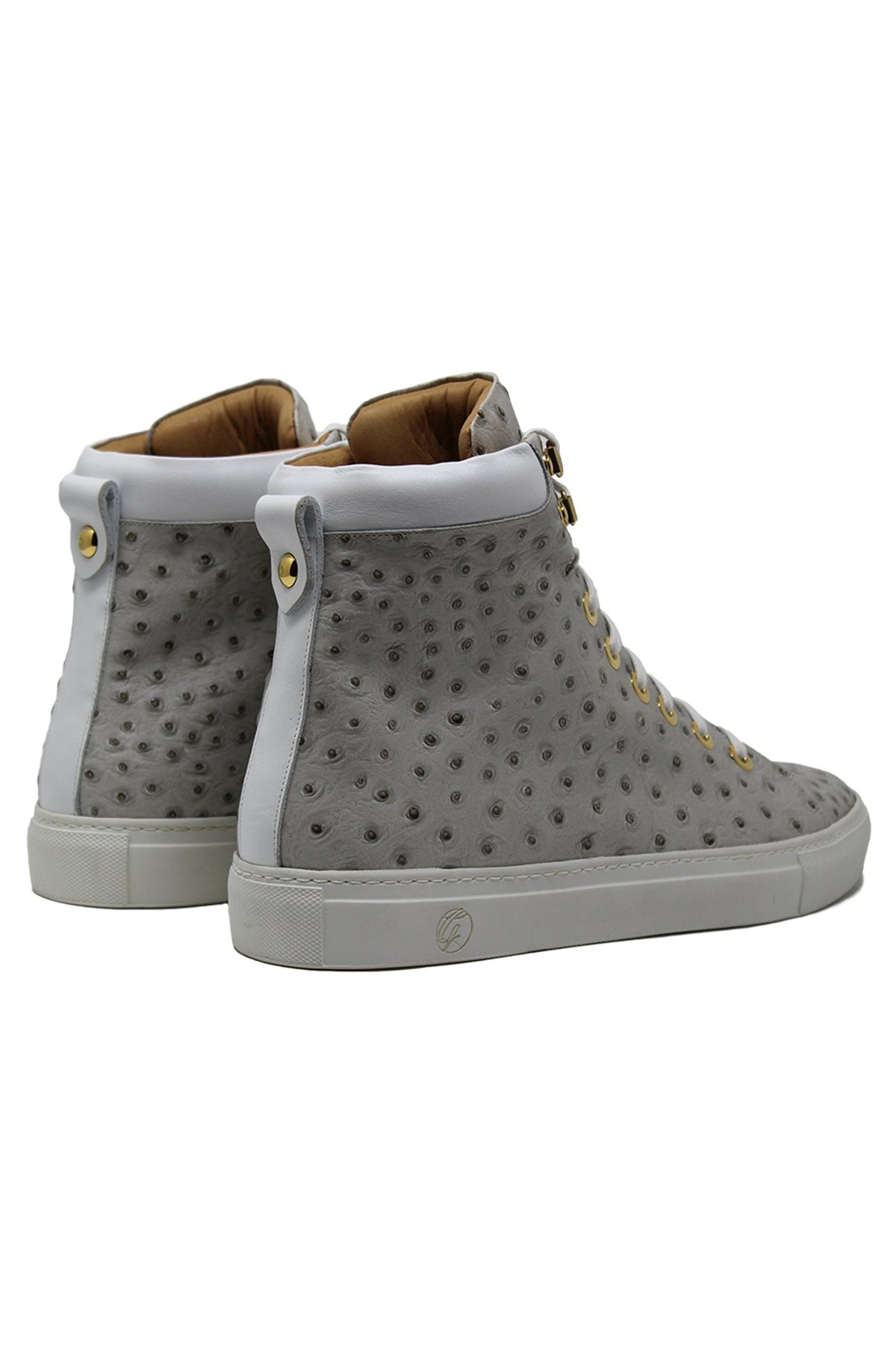 No Limits White | White | Ostrich | Limited Edition - Giuliano Galiano | Handcrafted Luxury Sneakers Made In Italy