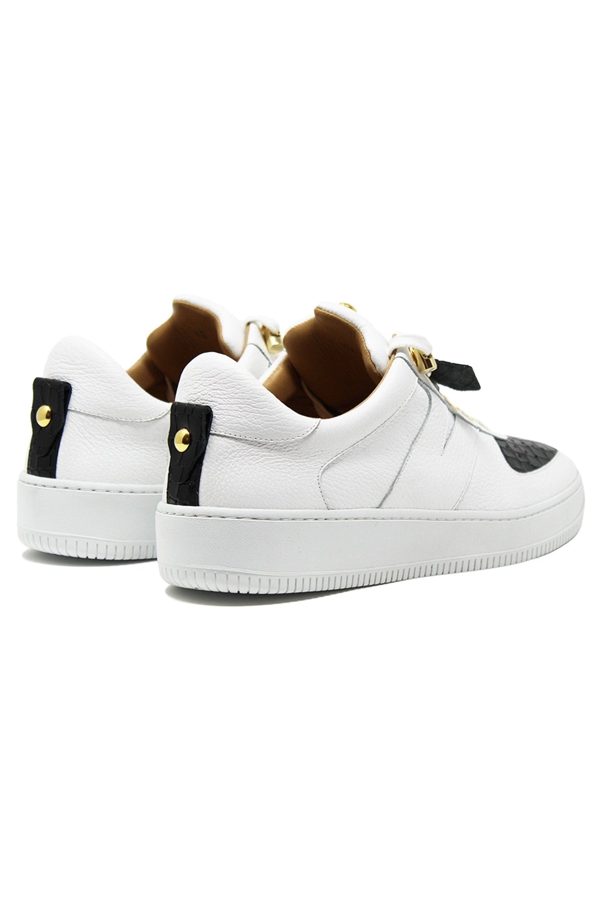 Rockstar | White Black | Croc | Limited Edition - Giuliano Galiano | Handcrafted Luxury Sneakers Made In Italy