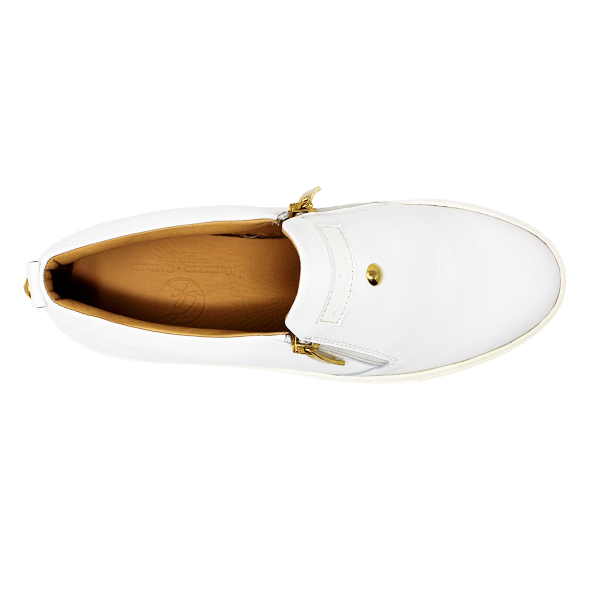 Slip - on White | White | Leather - Giuliano Galiano | Handcrafted Luxury Sneakers Made In Italy