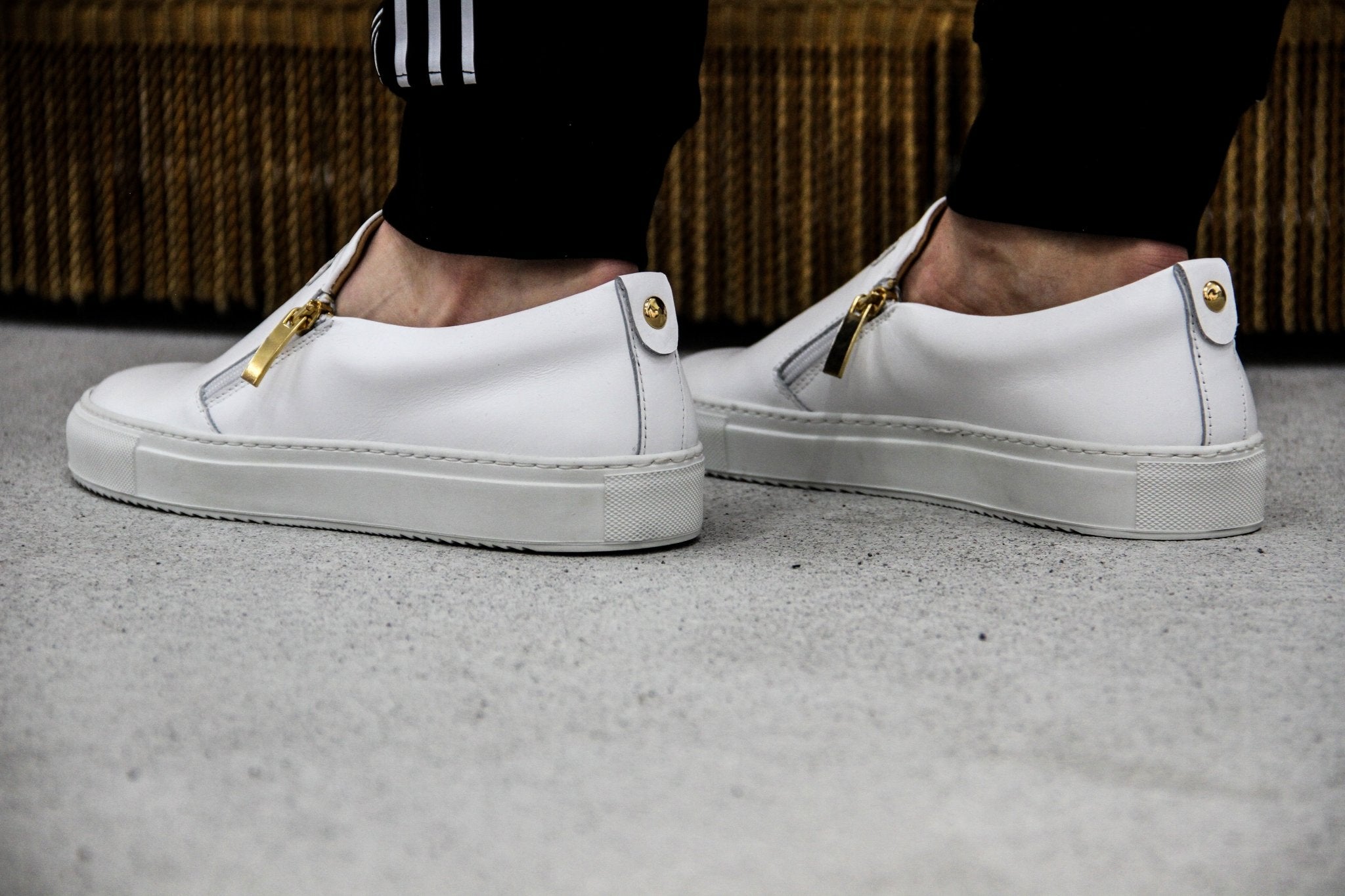 Slip - on White | White | Leather - Giuliano Galiano | Handcrafted Luxury Sneakers Made In Italy