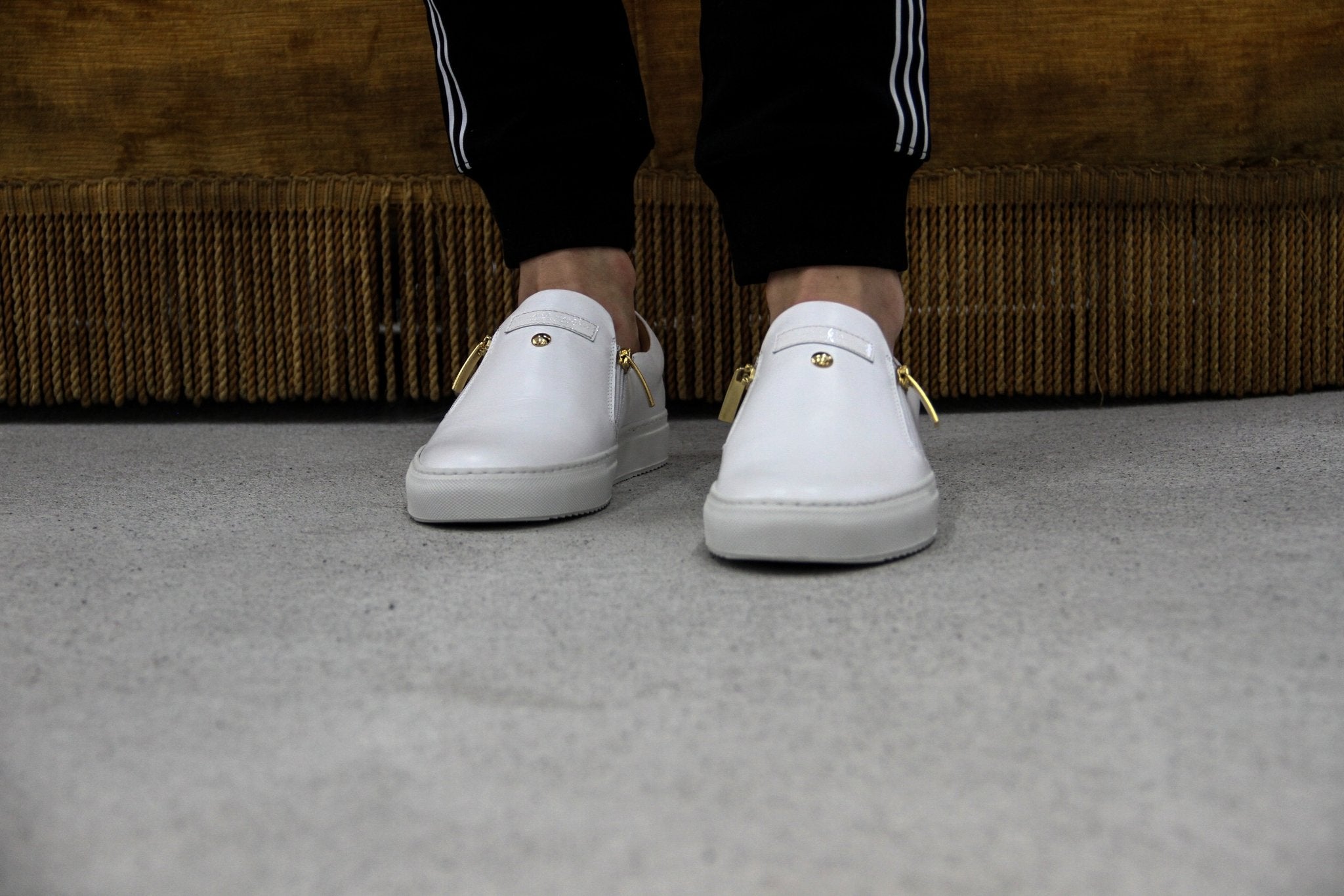 Slip - on White | White | Leather - Giuliano Galiano | Handcrafted Luxury Sneakers Made In Italy