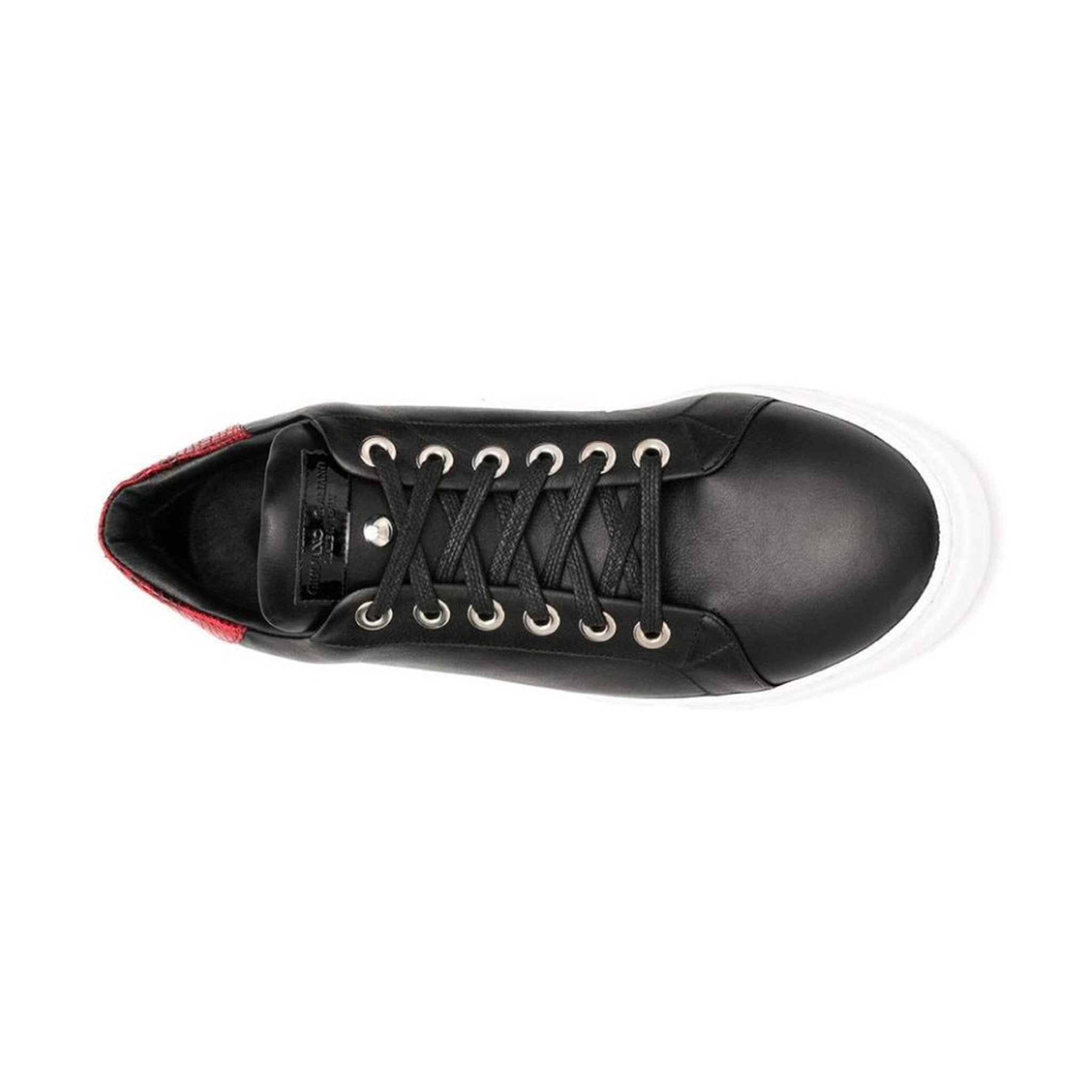 V.I.P. VII Low Black | Red Leather - Giuliano Galiano | Handcrafted Luxury Sneakers Made In Italy