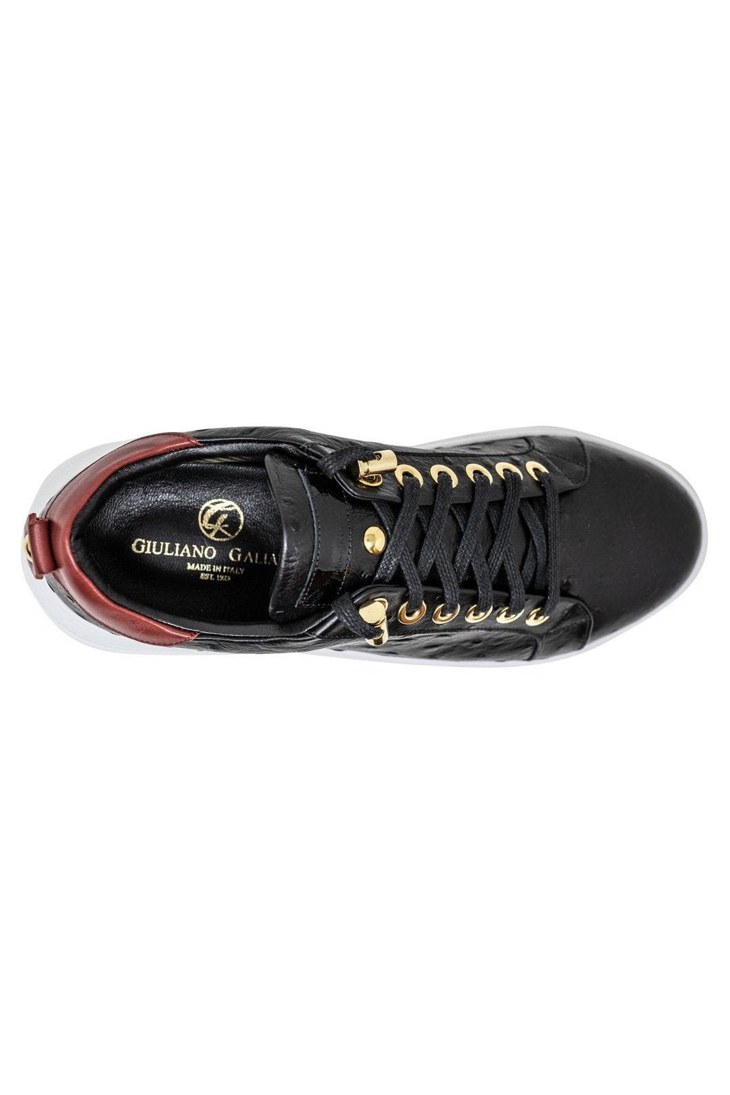 V.I.P. VII Low Black | Red Leather - Giuliano Galiano | Handcrafted Luxury Sneakers Made In Italy