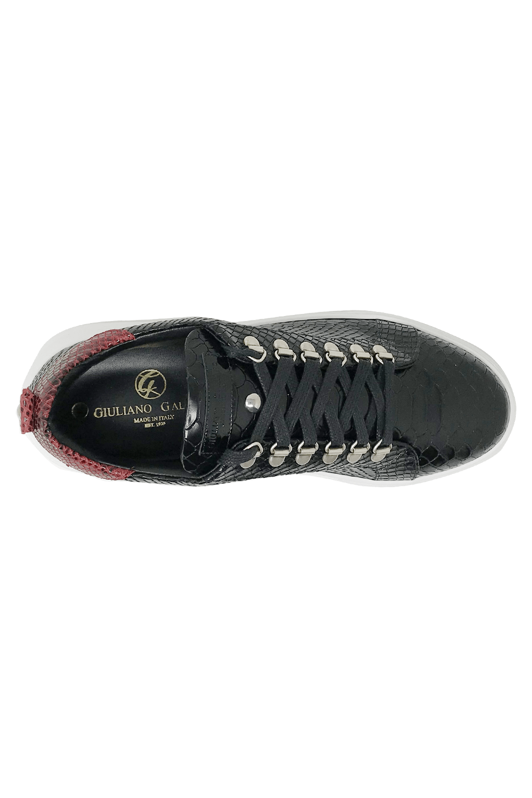 V.I.P. VII Low Black | Red Python | Woman - Giuliano Galiano | Handcrafted Luxury Sneakers Made In Italy