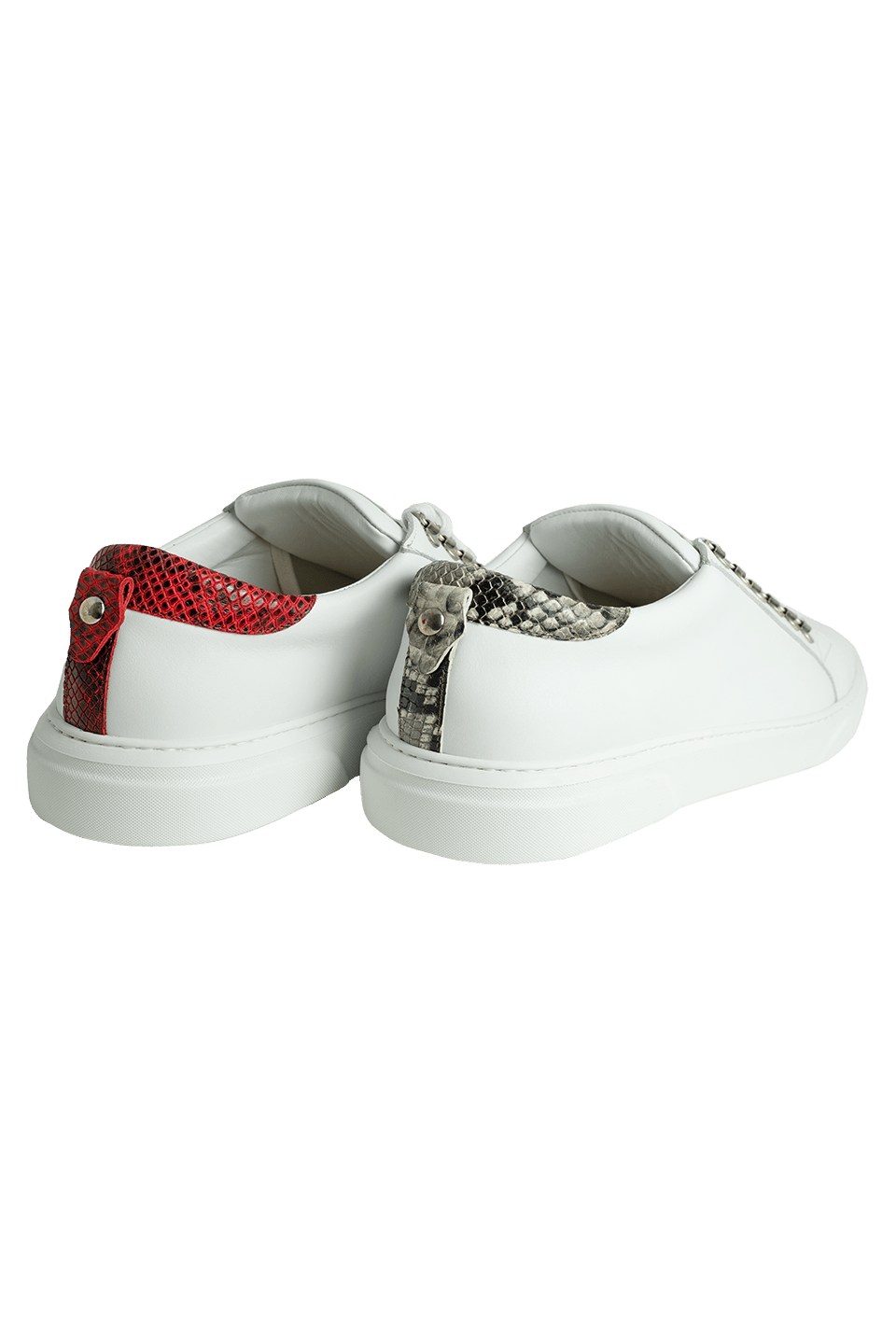 V.I.P. VII Low White | Red & Grey | Limited Edition - Giuliano Galiano | Handcrafted Luxury Sneakers Made In Italy